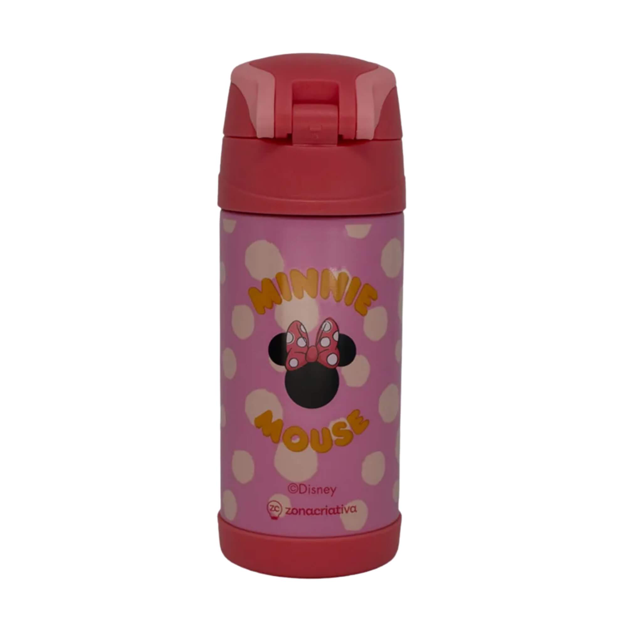 Garrafa Térmica Infantil Top Handle 350ml Minnie Mouse – Disney Zona Criativa - 10073108