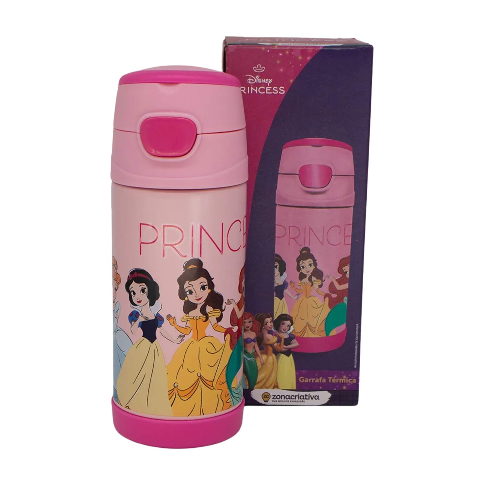 Garrafa Térmica Infantil Top Handle 350ml Princesas – Disney Zona Criativa - 10073113