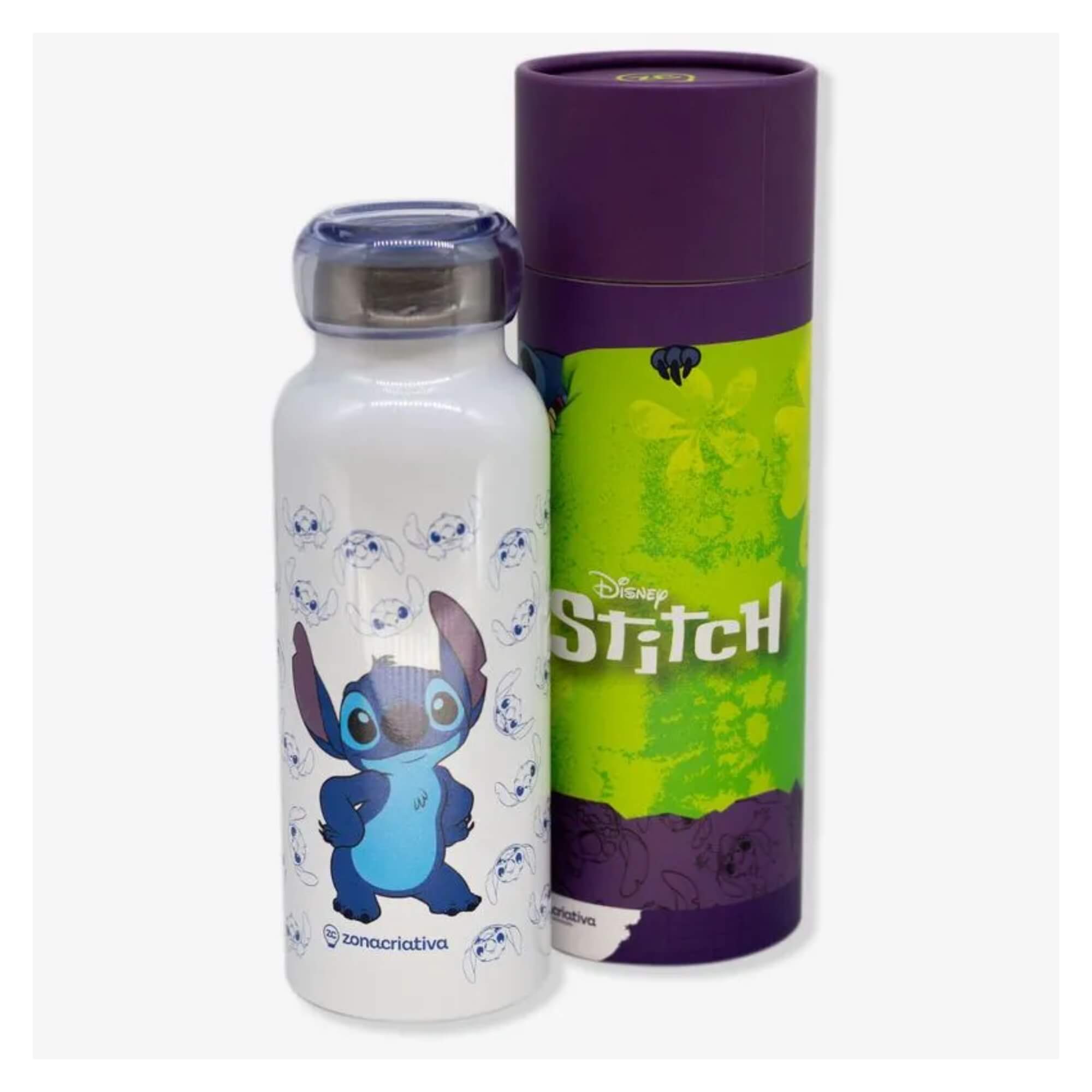 Garrafa Bubble 500ml Stitch Holográfico - Disney Zona Criativa - 10073205