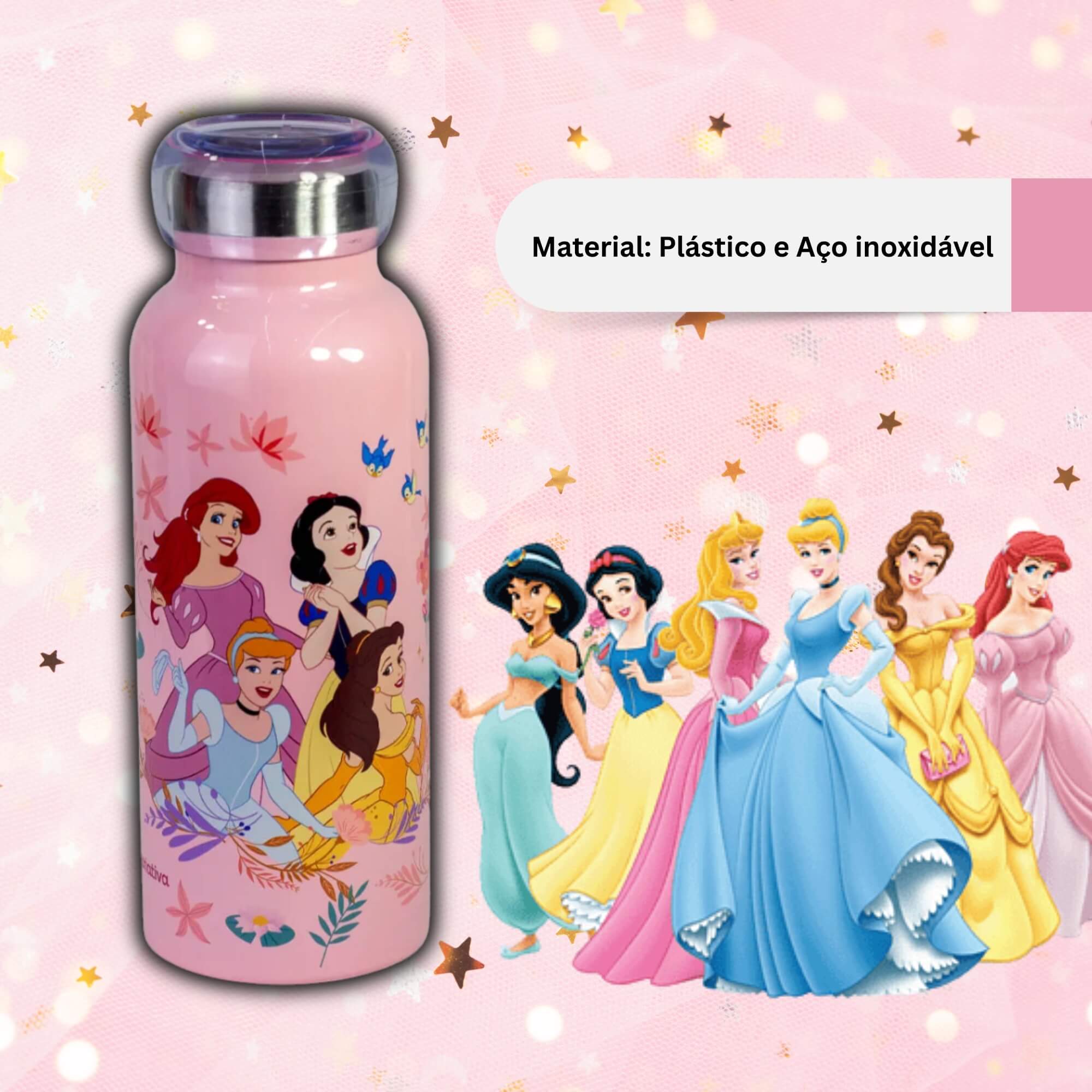 Garrafa Bubble 500ml Princesas - Disney Zona Criativa - 10073287