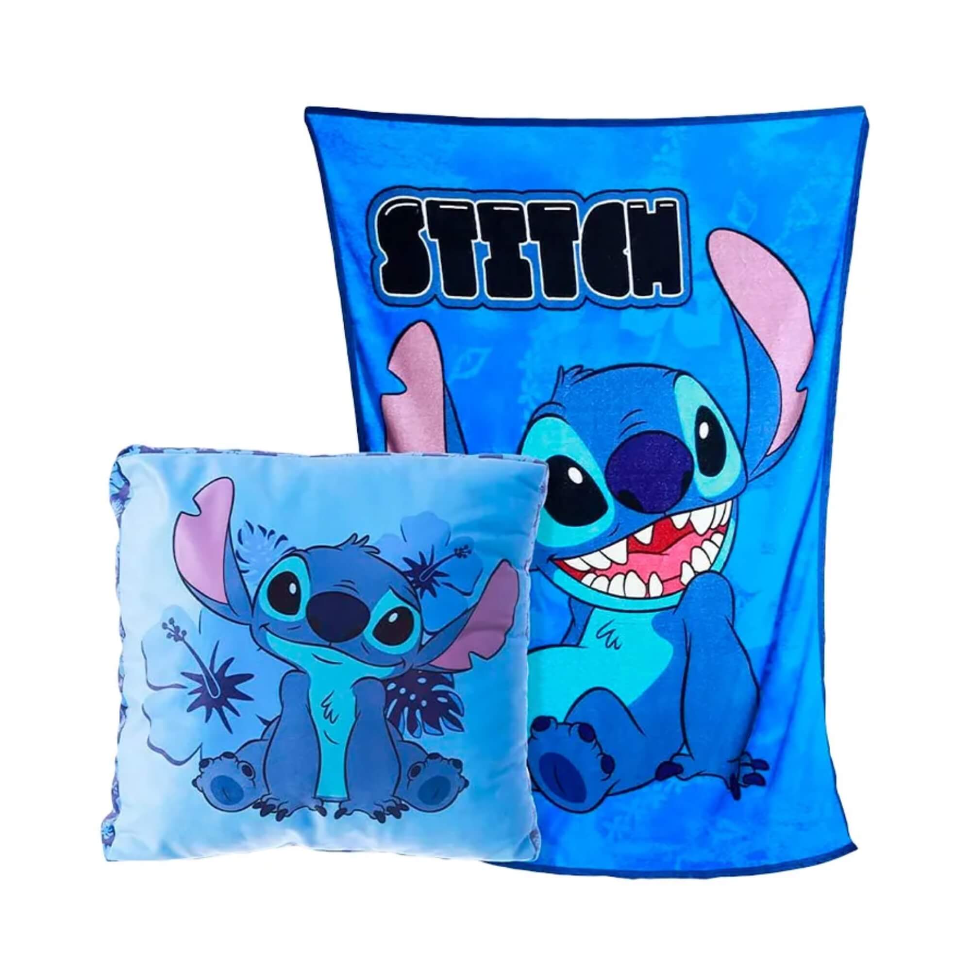 Kit Almofada + Manta Stitch Disney Poliéster / Fibra Zona Criativa - 10140899
