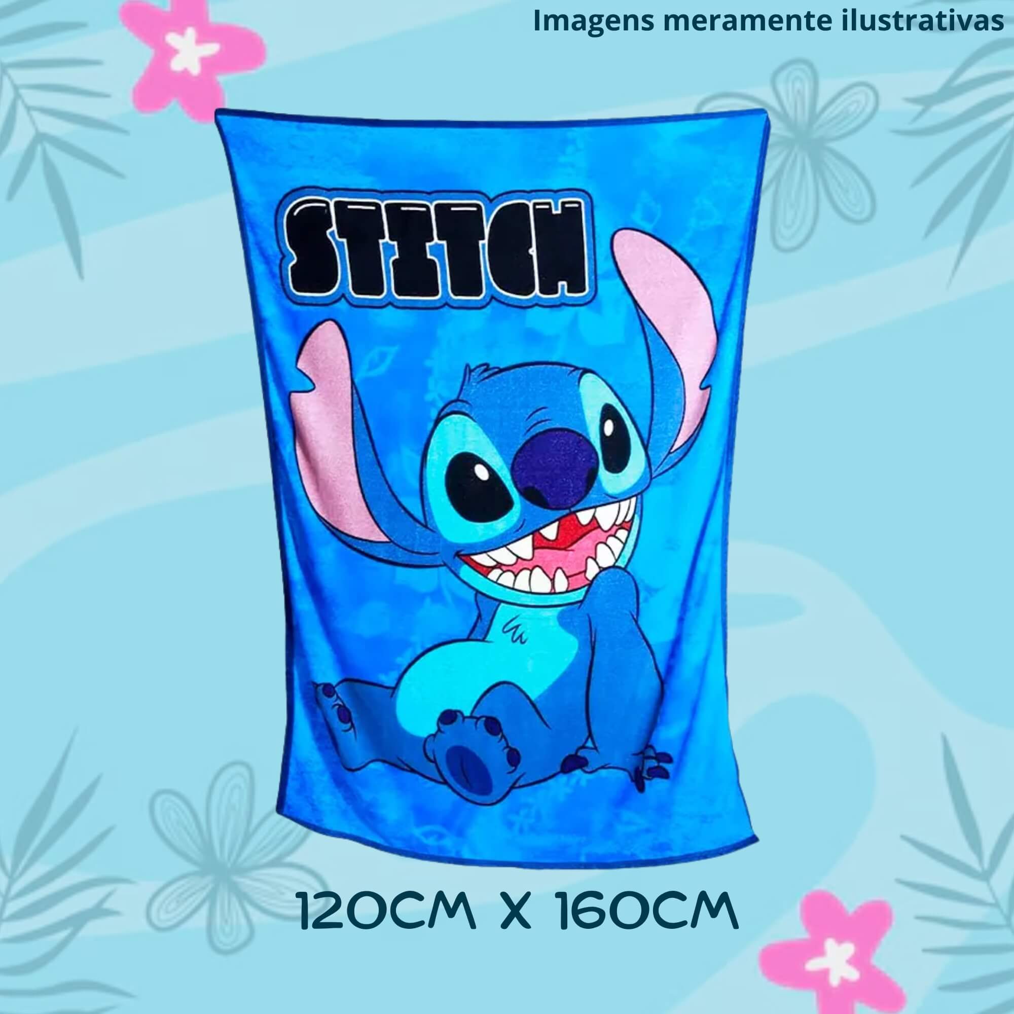 Kit Almofada + Manta Stitch Disney Poliéster / Fibra Zona Criativa - 10140899