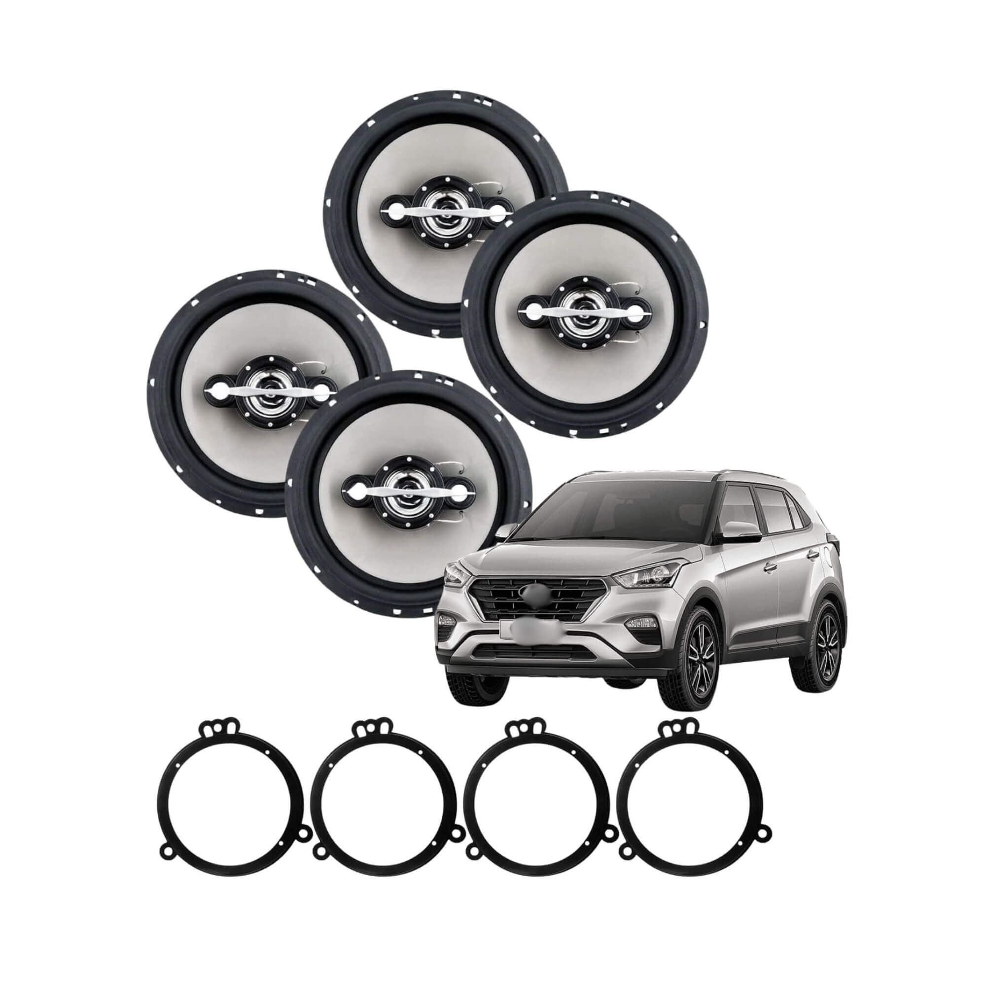VAR Kit Alto Falante Som Automotivo + Aro Adaptador Leson Escolha o Carro Carro:Creta
