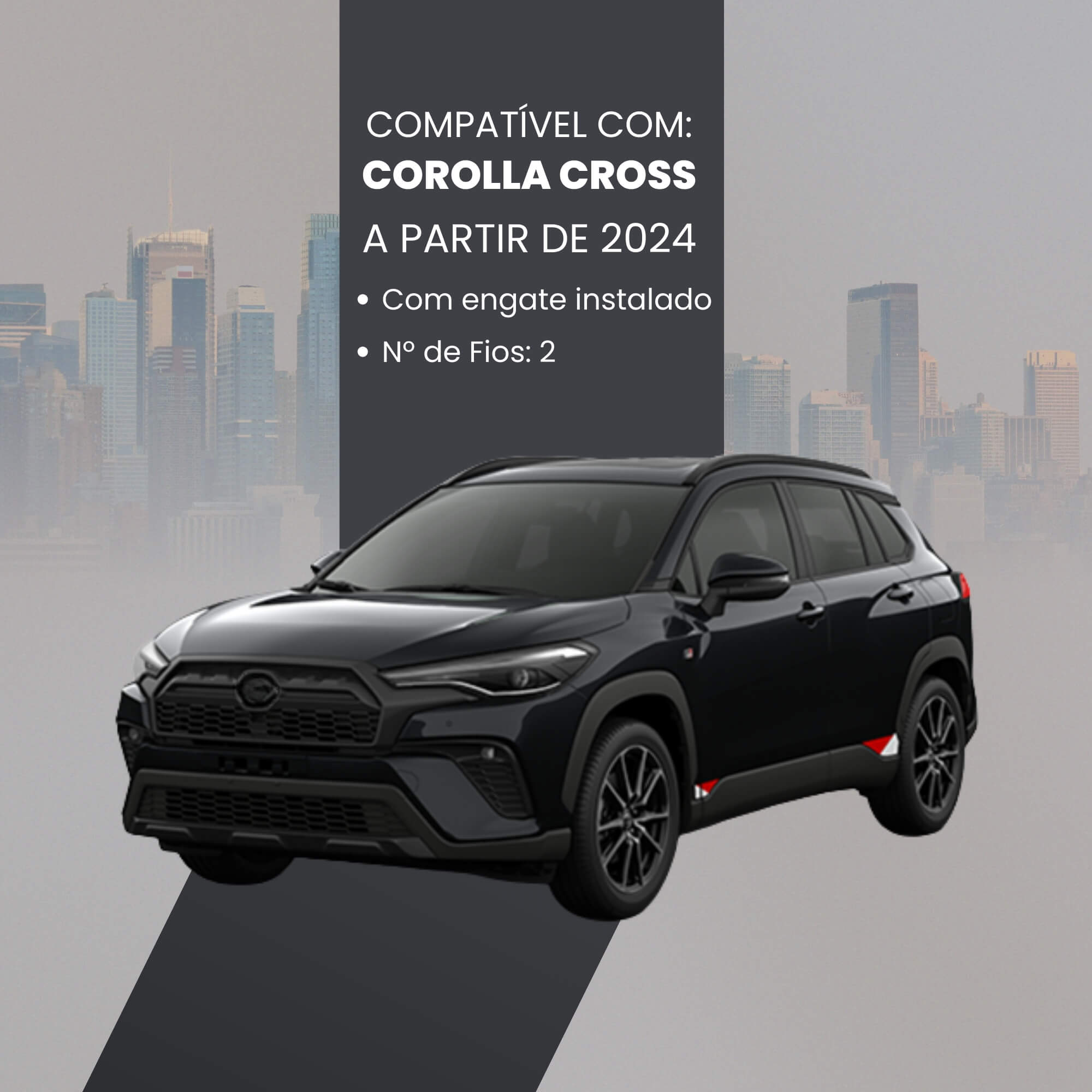 Módulo de Proteção Elétrica para Engate compatível c/ Corolla Cross 2024 Tury - CONNECT5.1DR