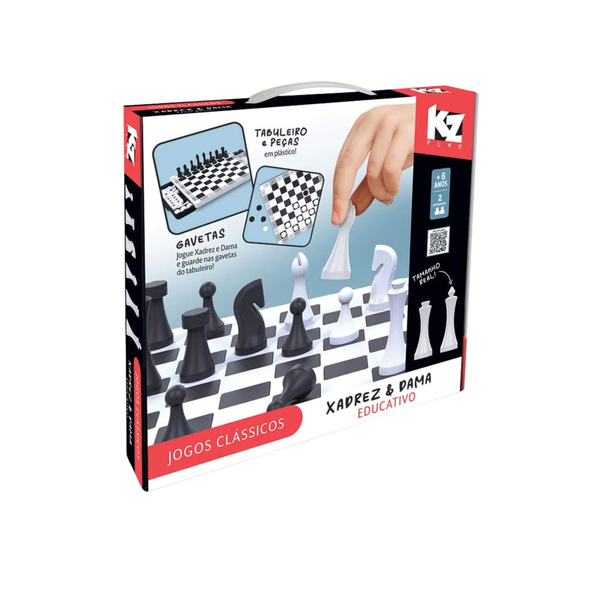 Jogos Clássicos Xadrez e Dama Educativo Elka - 1276