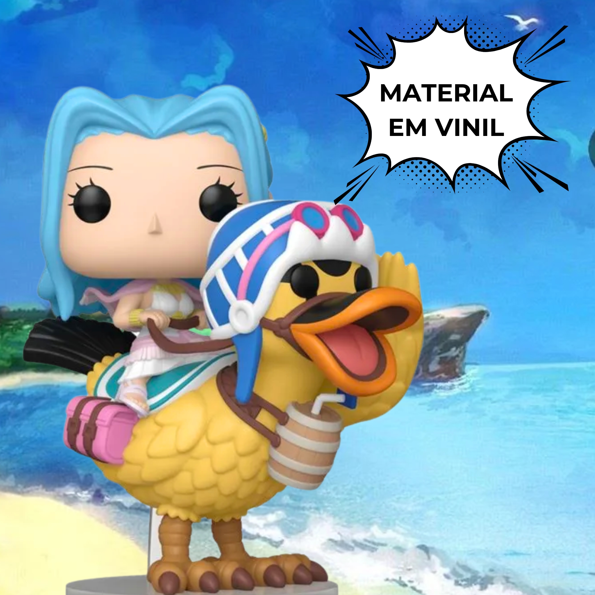 Boneco Funko Pop! Rides Deluxe One Piece - Vivi e Karoo Colecionável Candide - 12049