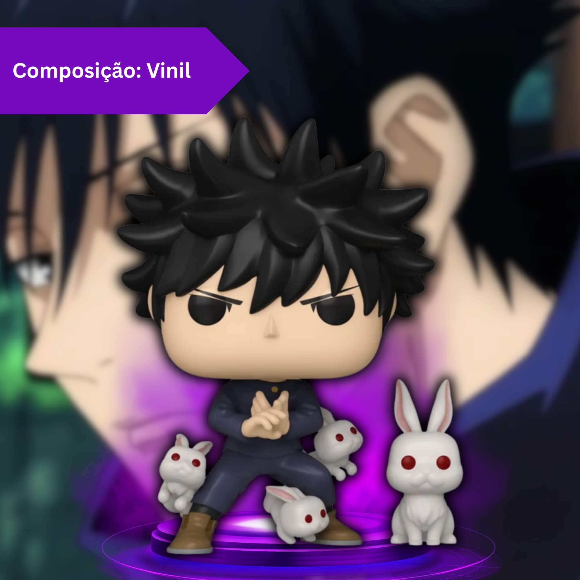 Boneco Funko Pop! & Buddy Jujutsu Kaisen - Megumi com Coelhos Candide - 12100