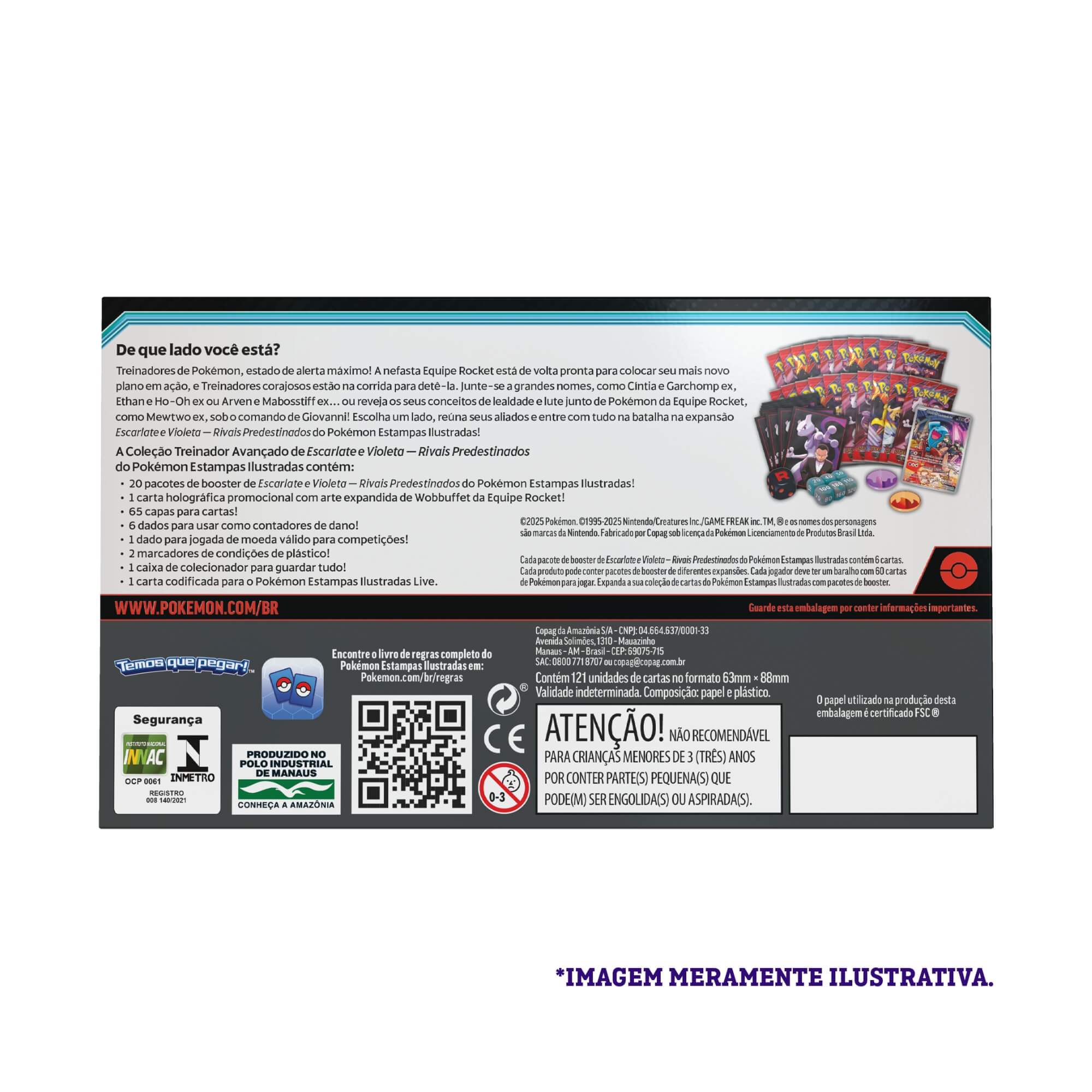 Pokemon Box Treinador Avançado Escarlate e Violeta 10 - Rivais Predestinados Copag - 35565