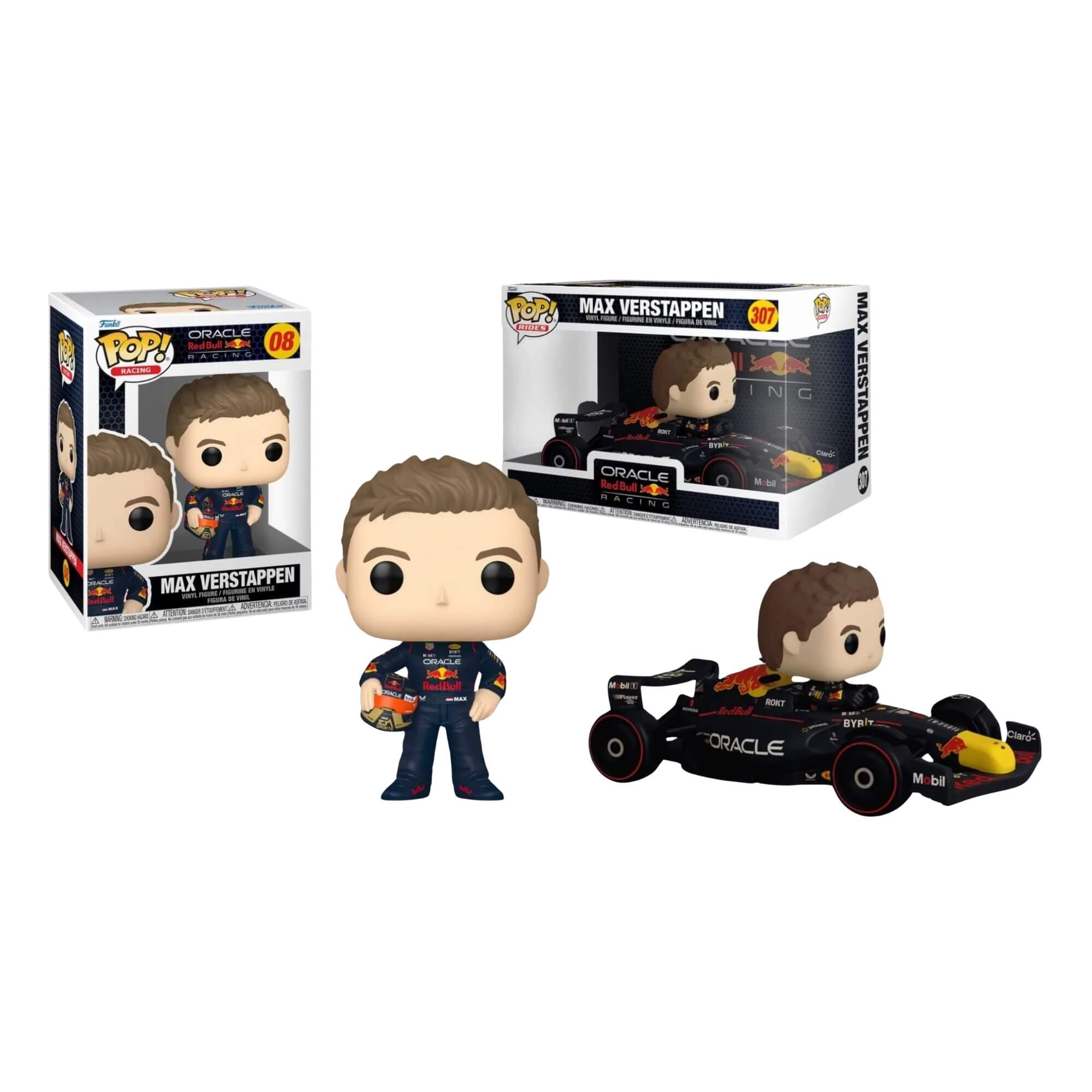 COMP Kit Bonecos Funko Pop! Rides Super Deluxe + Racing Oracle Red Bull - Max Verstappen Candide