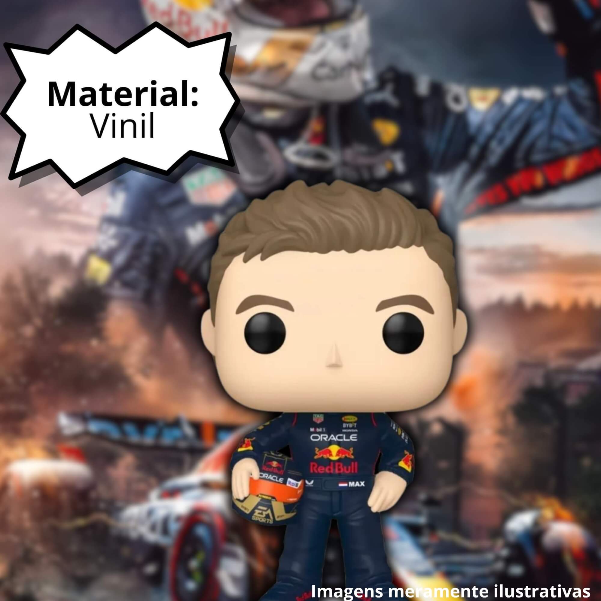 COMP Kit Bonecos Funko Pop! Rides Super Deluxe + Racing Oracle Red Bull - Max Verstappen Candide