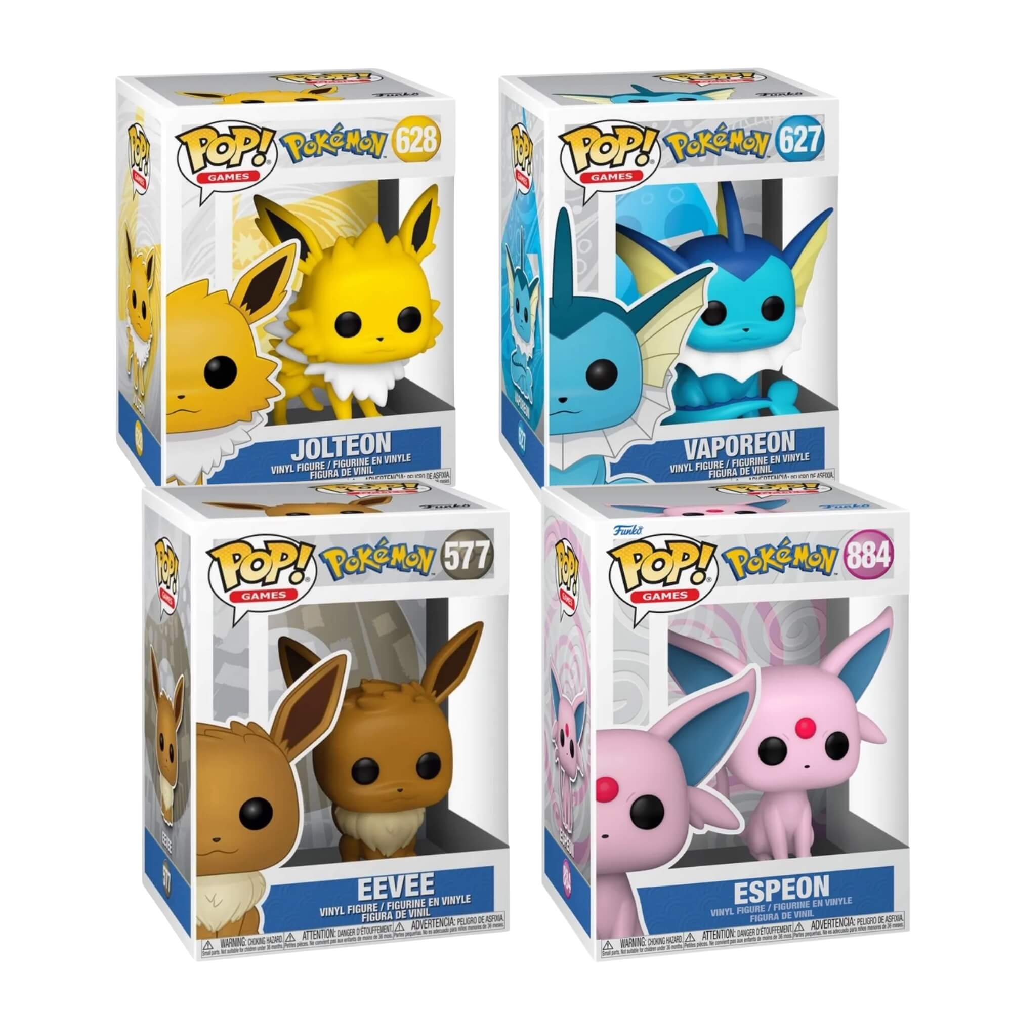 COMP Kit Boneco Funko Pop! Pokémon Evolução Eevee Jolteon Vaporeon Espeon - Candide