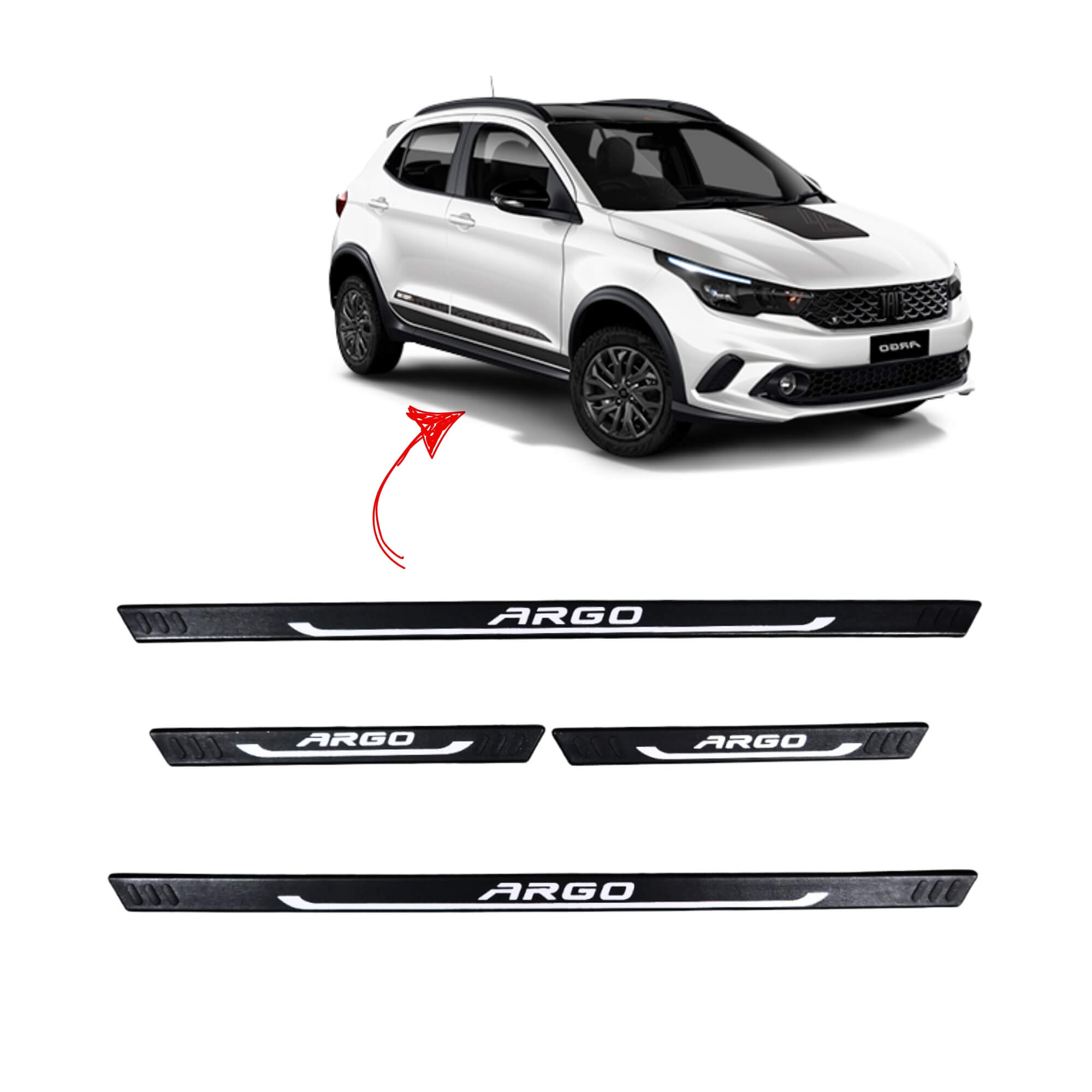 Soleira Preta 4 Portas Argo 2017 em Diante 4P Grid - S8179AC-PTO-I