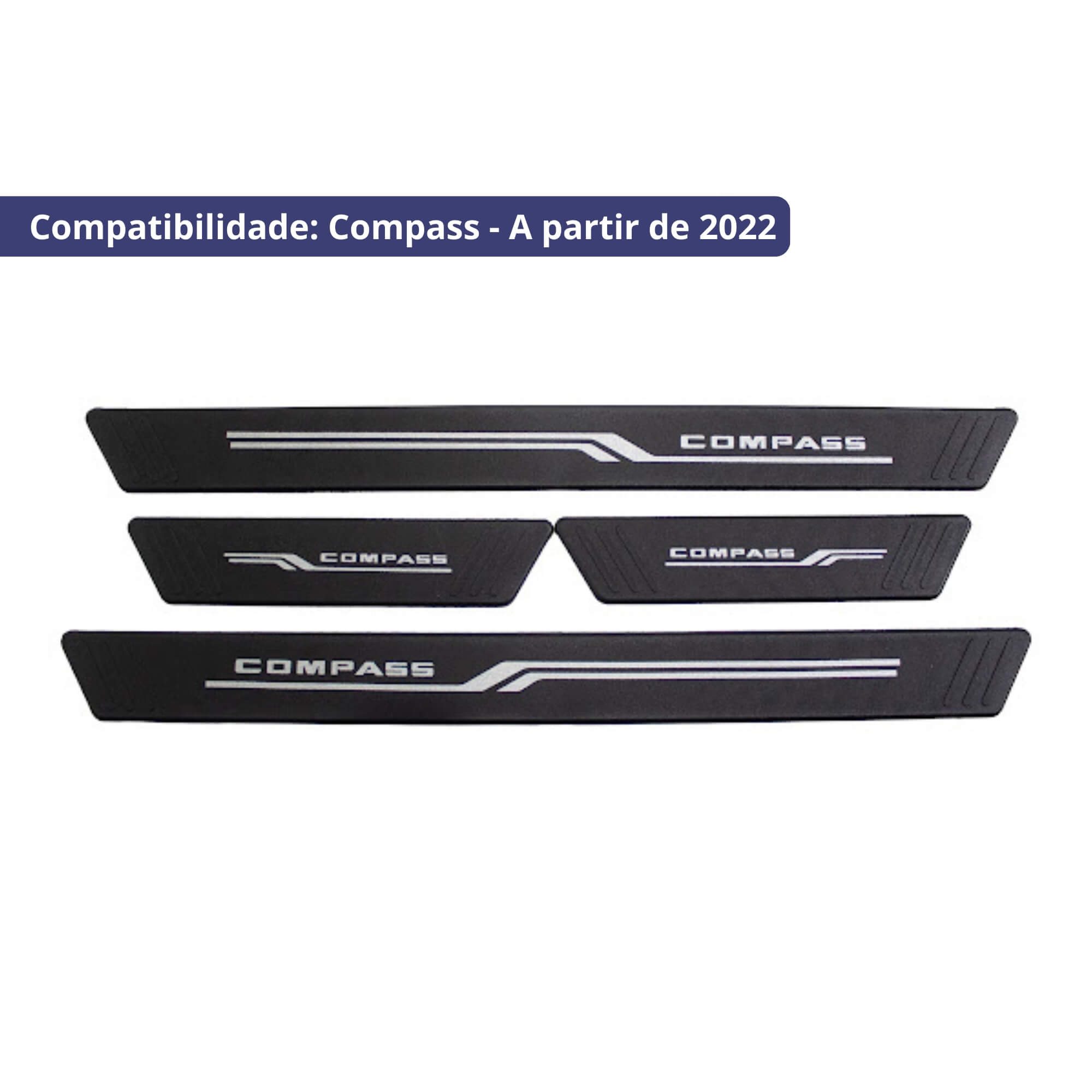 Soleira Preta 4 Portas Compass 2016 em Diante 4P Grid - S8412AC-PTO-I