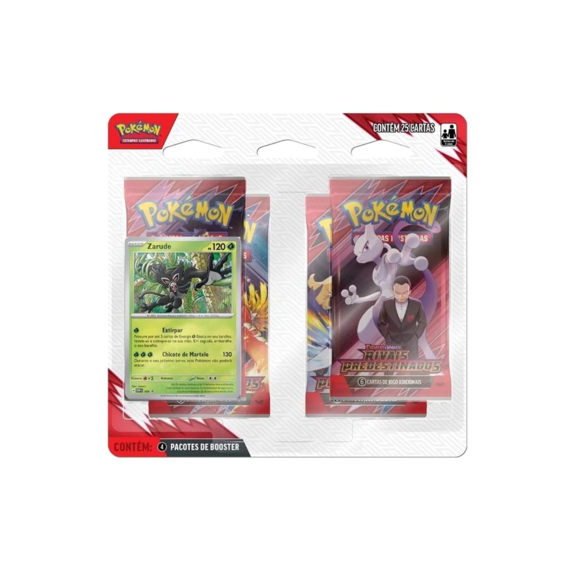 Pokemon 2x Blister Quadruplo EV10 - Rivais Predestinados Zarude e Eevee Copag - 35561