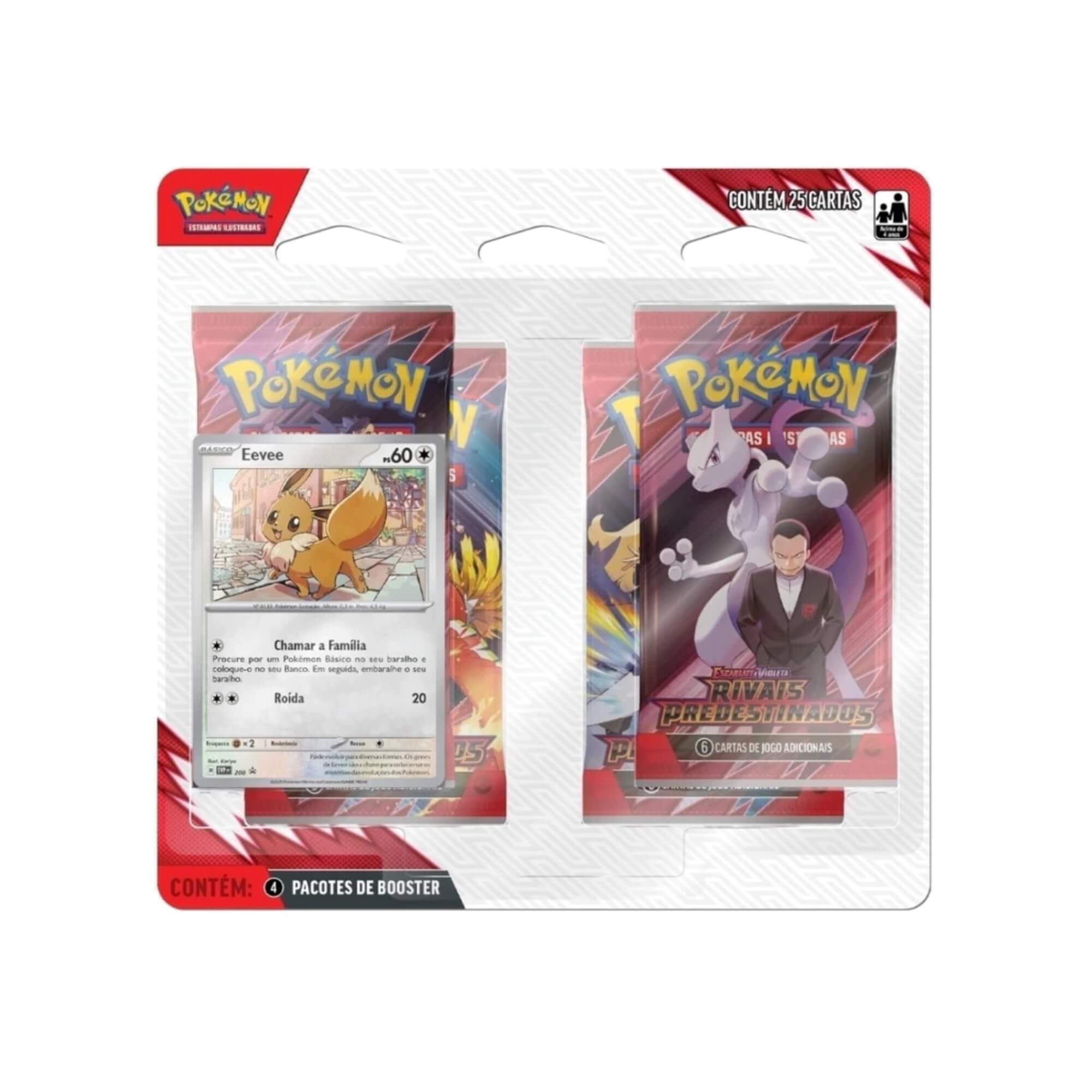 Pokemon 2x Blister Quadruplo EV10 - Rivais Predestinados Zarude e Eevee Copag - 35561