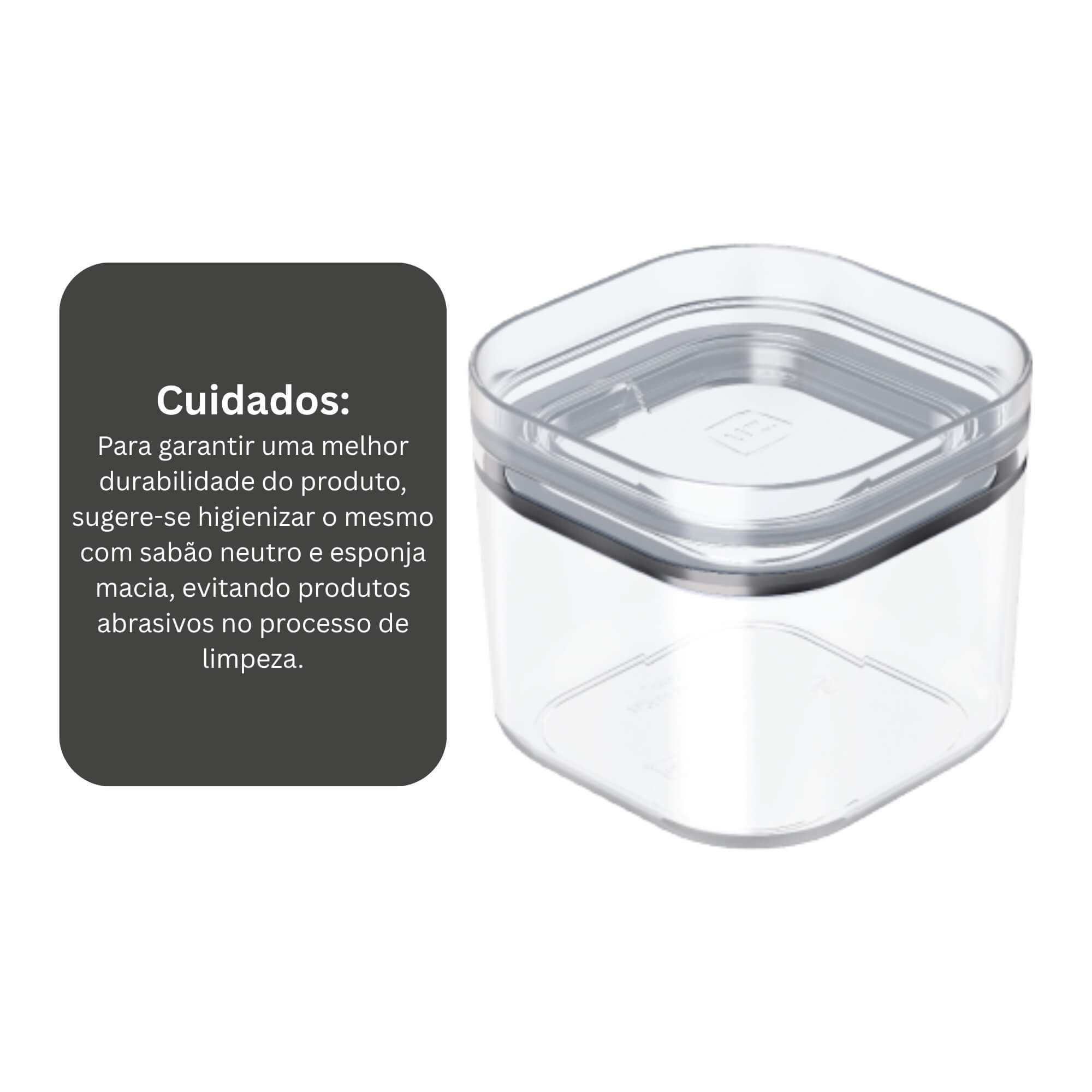 Pote Organizador Hermético 450ml com Tampa Transparente UZ Utilidades - UZ1311-TR
