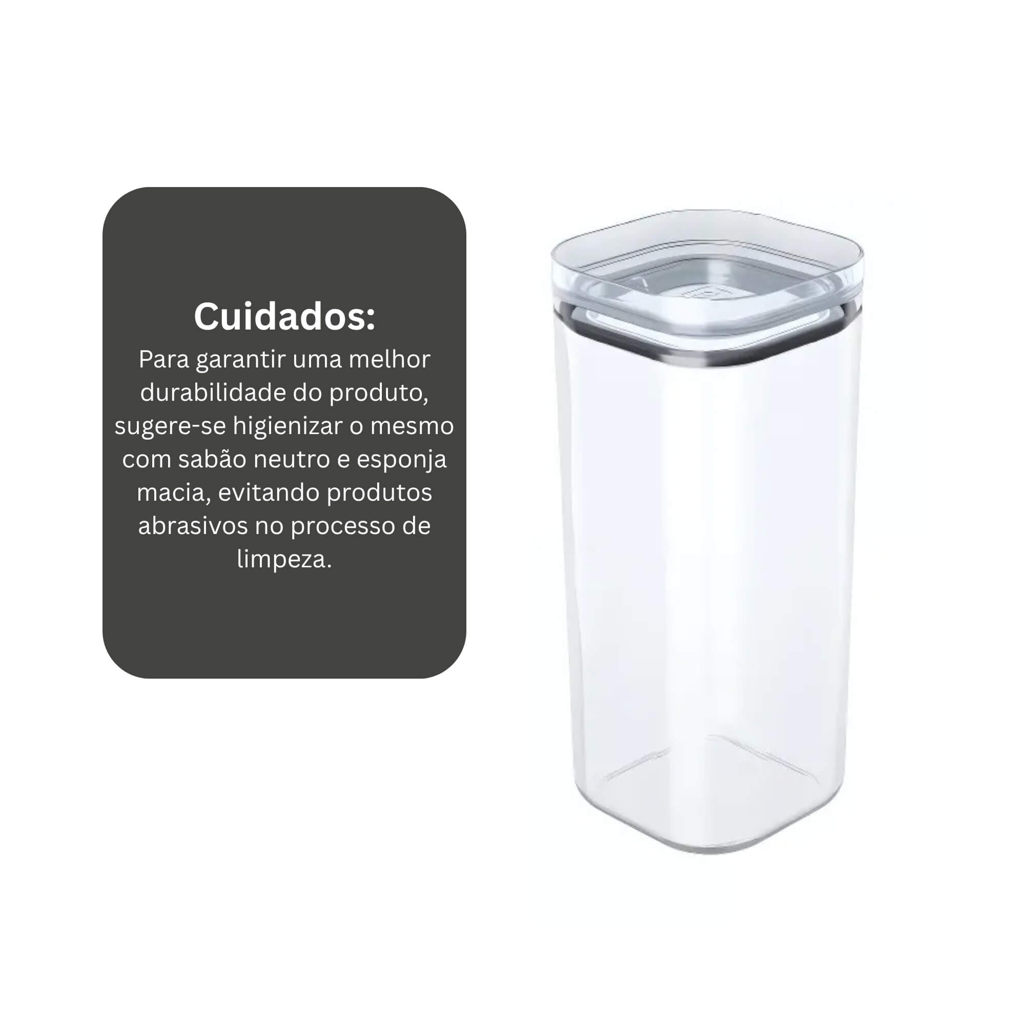 Pote Organizador Hermético 1,5 Litros com Tampa Transparente UZ Utilidades - UZ1313-TR