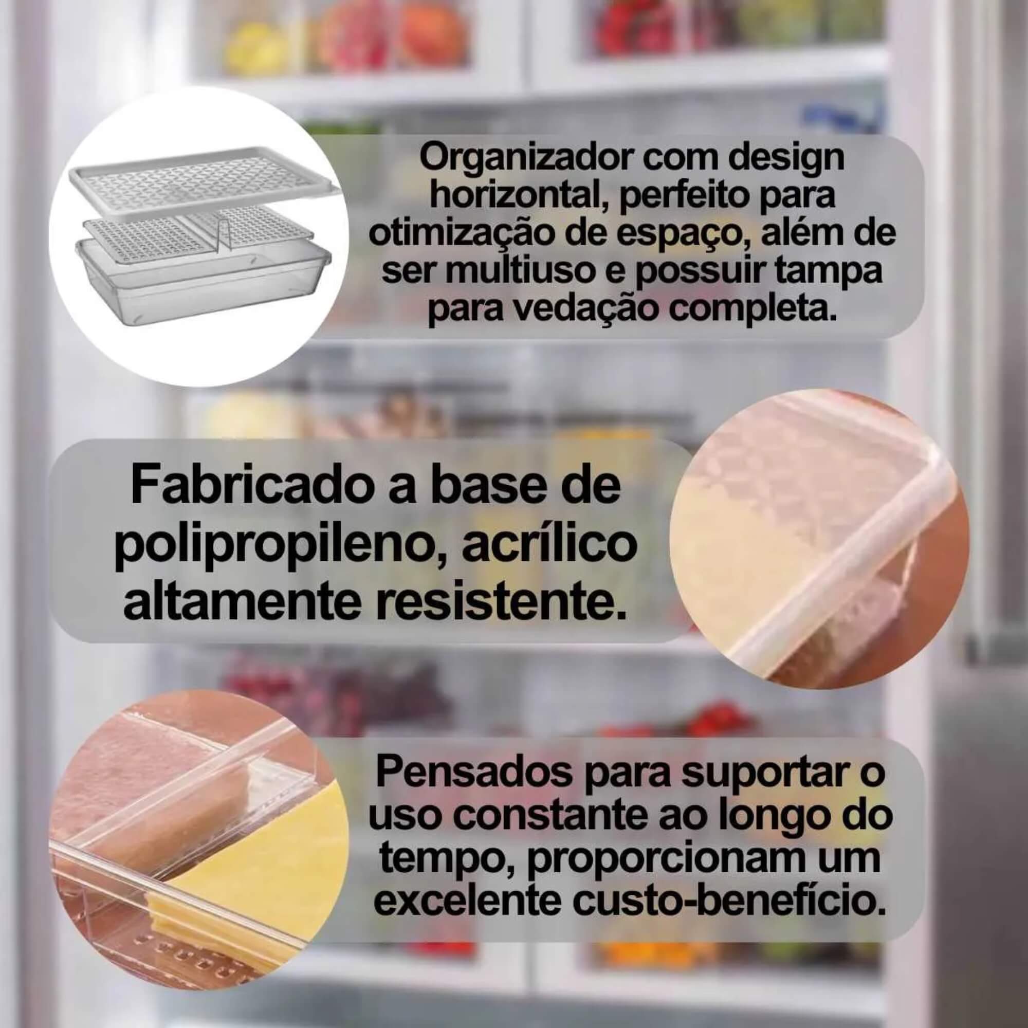 Porta Frios Transparente com Tampa de Plástico UZ Utilidades - UZ428-TR