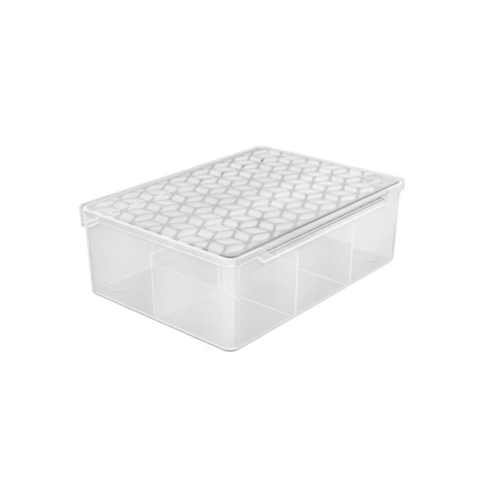 Box Multiuso com Divisória Transparente Translucido UZ Utilidades - UZ444-TR
