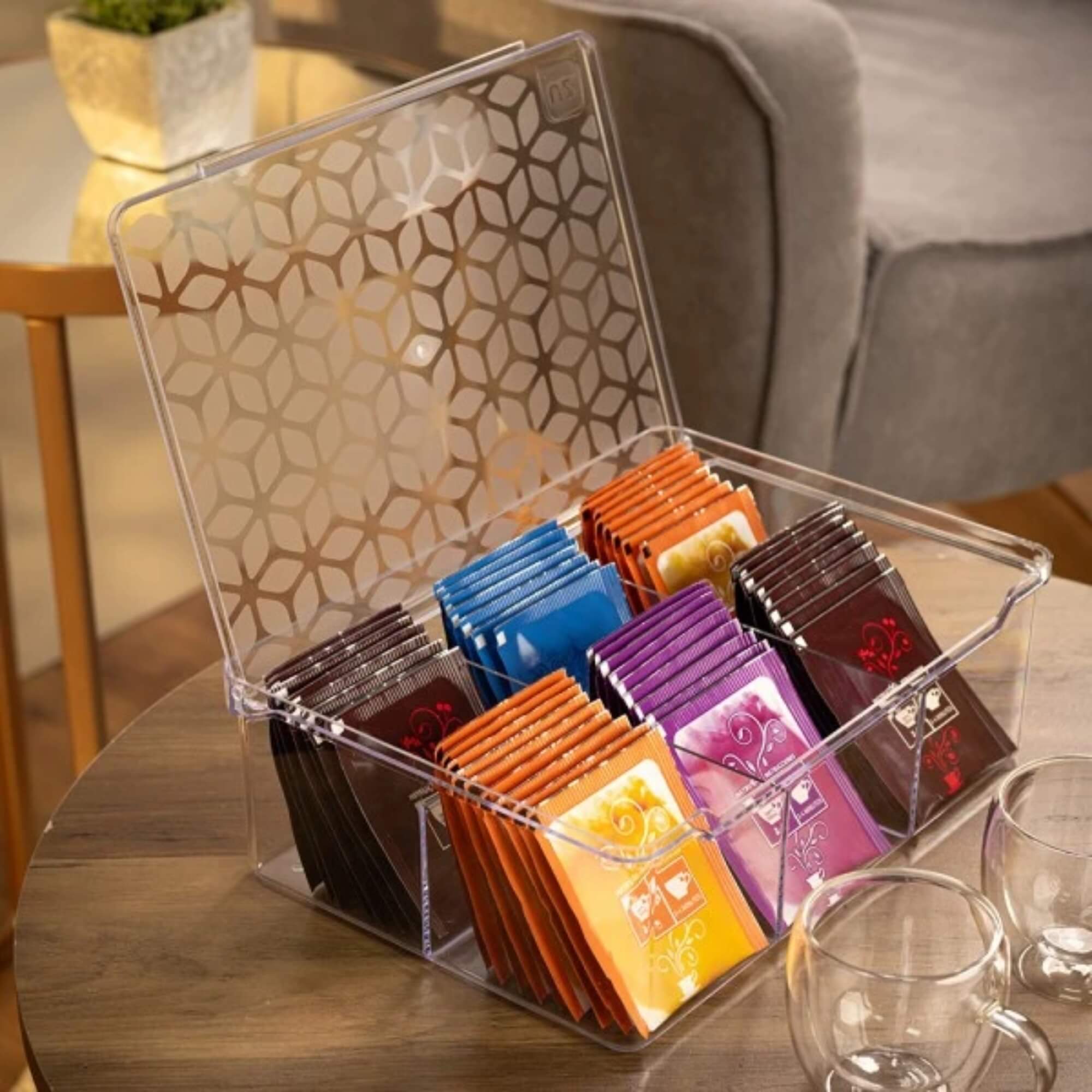 Box Multiuso com Divisória Transparente Translucido UZ Utilidades - UZ444-TR