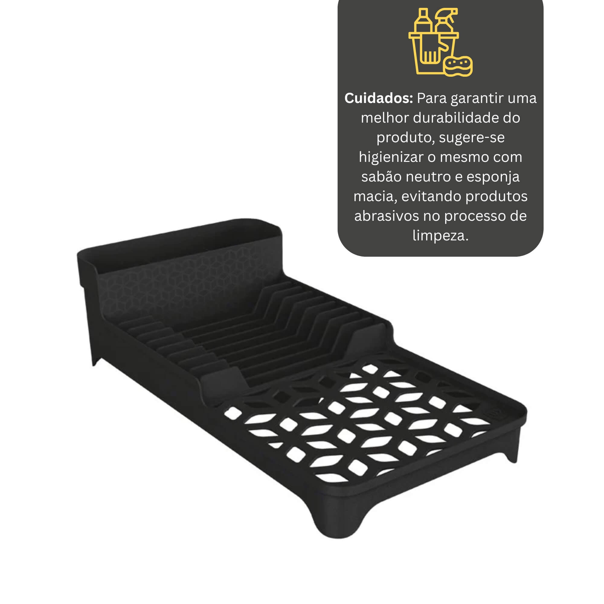 Escorredor de Louça Multi de Plástico cor Preta UZ Utilidades - UZ448-PR