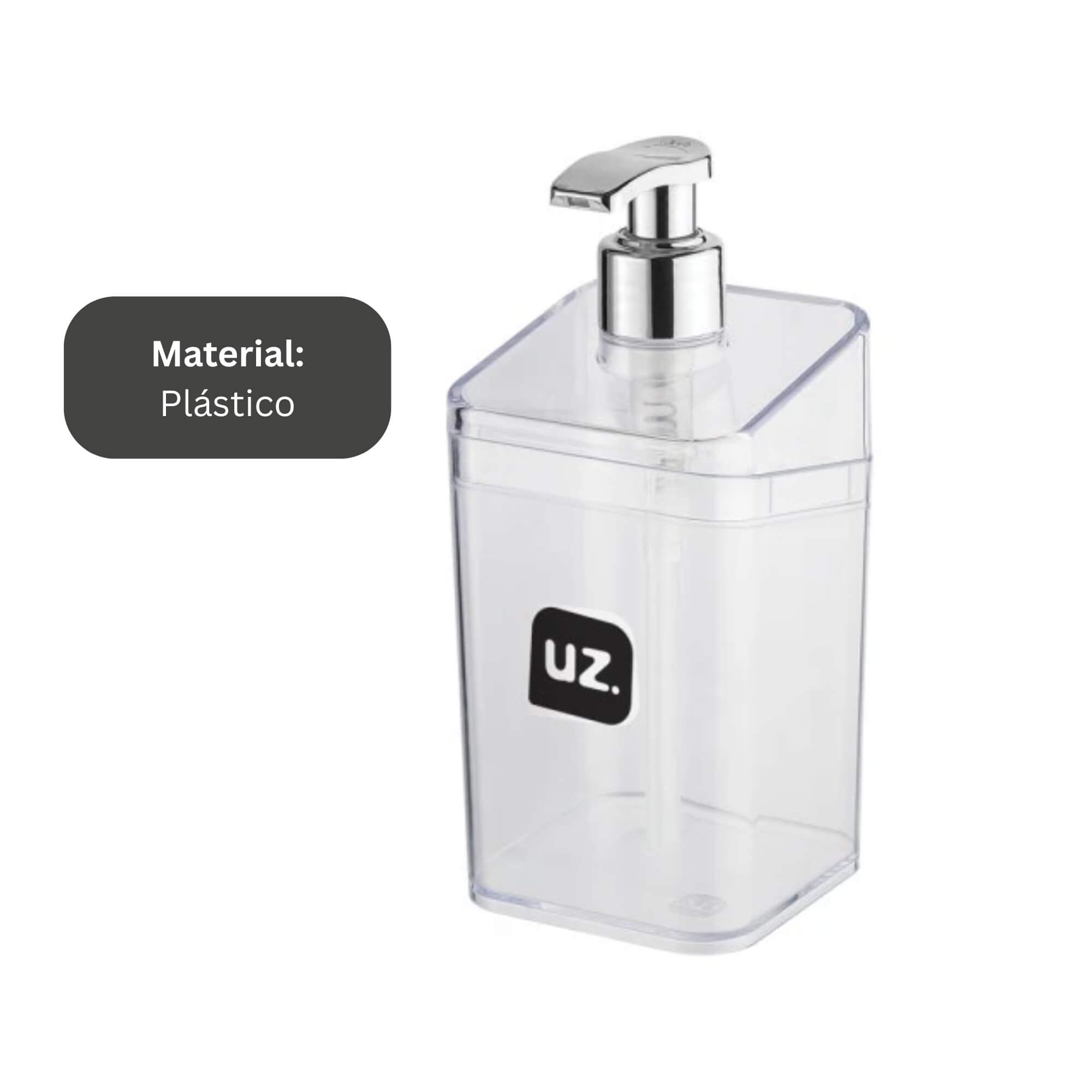 Porta Sabonete Líquido Slim Translúcido Transparente UZ Utilidades - UZ540-TR