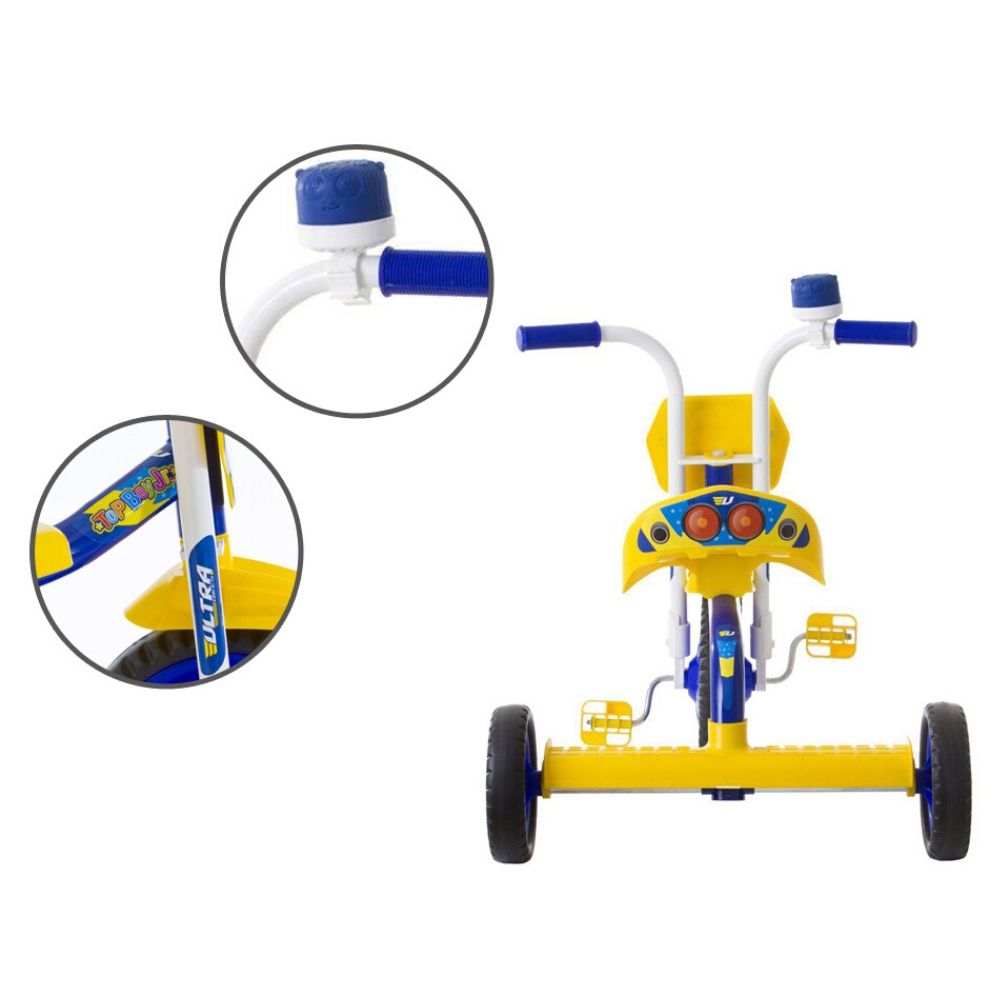 COMP Kit Triciclo Infantil Ultra Bikes Top Boy Junior + Kit Proteçao Infantil + Brinde capa celular