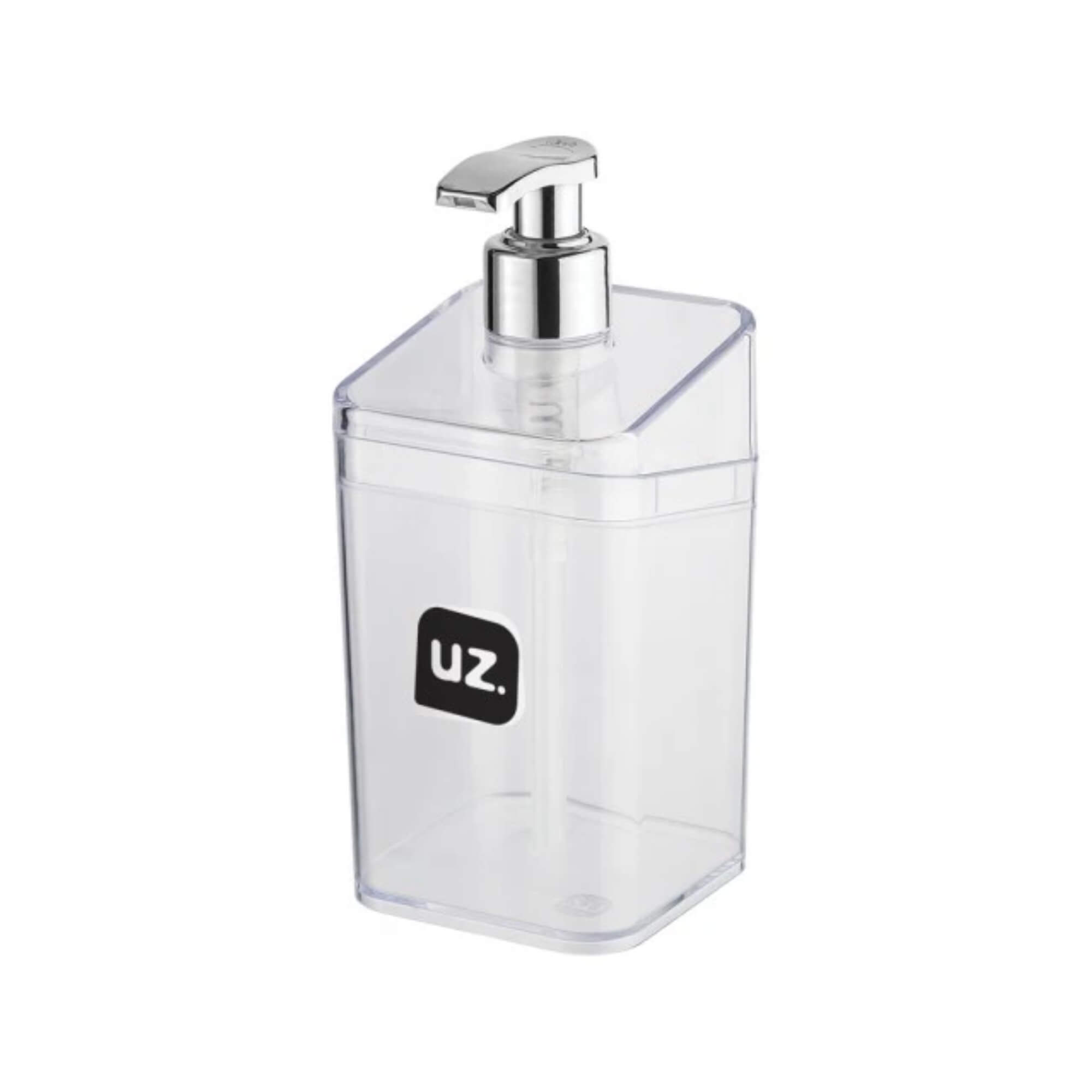 COMP Porta Algodão + Porta Sabonete Líquido + Porta Escova c/ Tampa Slim Transparente UZ Utilidades