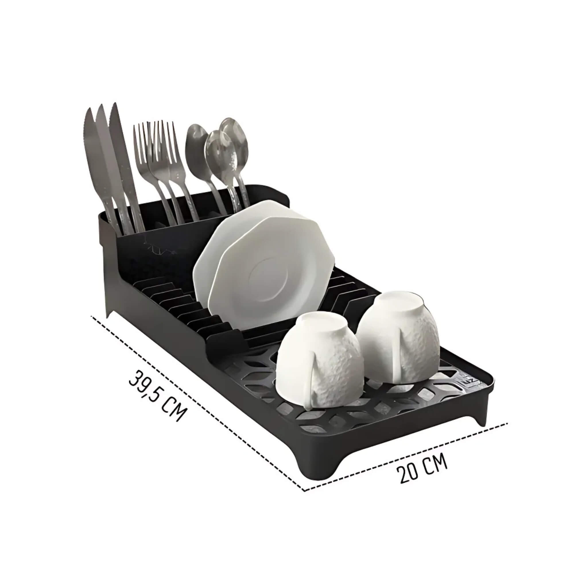 COMP Escorredor de Louça Multi + Dispenser Slim + Lixeira de Pia Slim 2,5 Litros UZ Utilidades