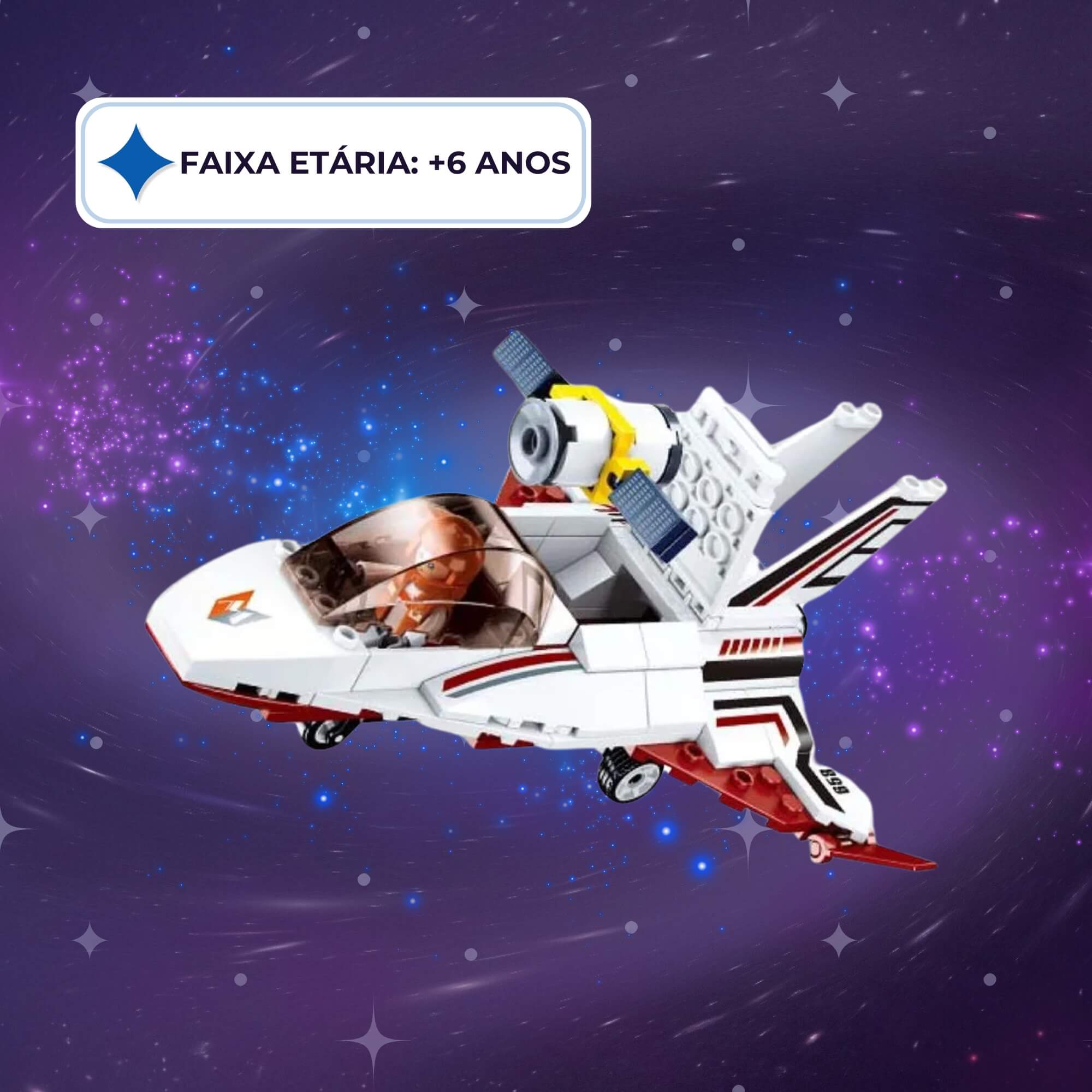 Brinquedo Nave Espacial Com 115 Peças Cubic Blocos de Montar Multikids - BR1340