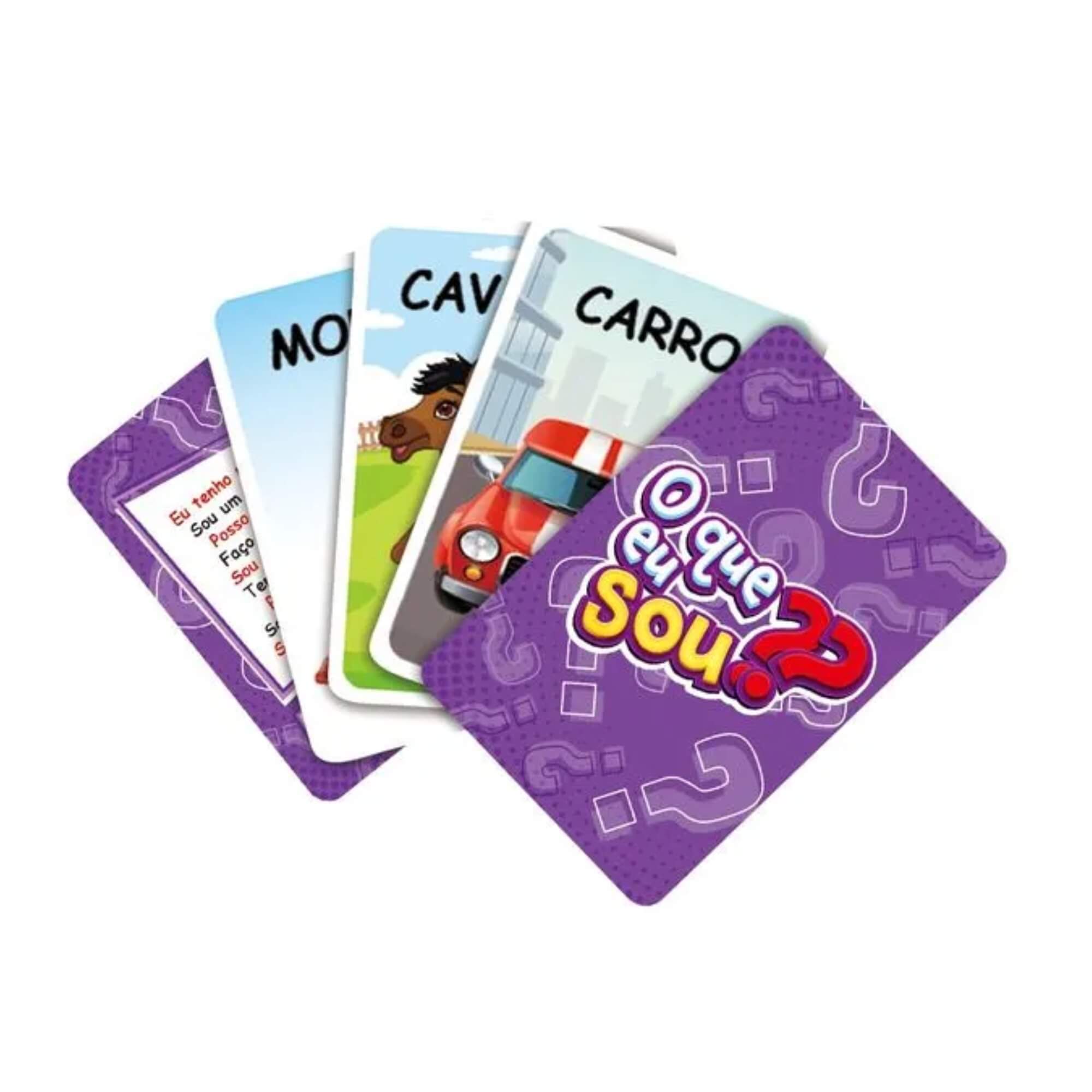 Jogo O Que Eu Sou? 60 Peças com Cartas, Faixas e Ampulheta Multikids - BR1772