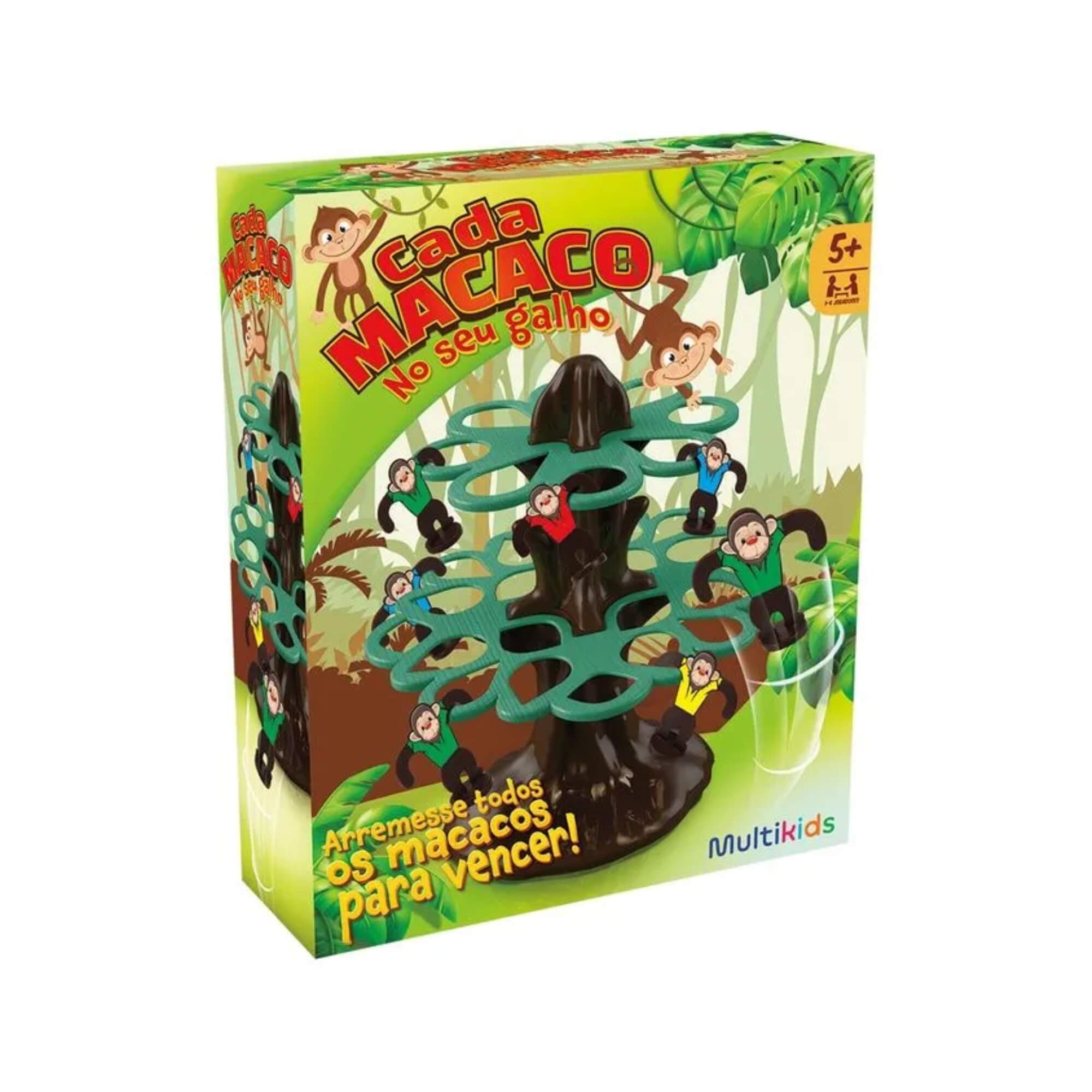 Jogo Cada Macaco no Seu Galho c/ Lançadores e Plataforma Multikids - BR1775