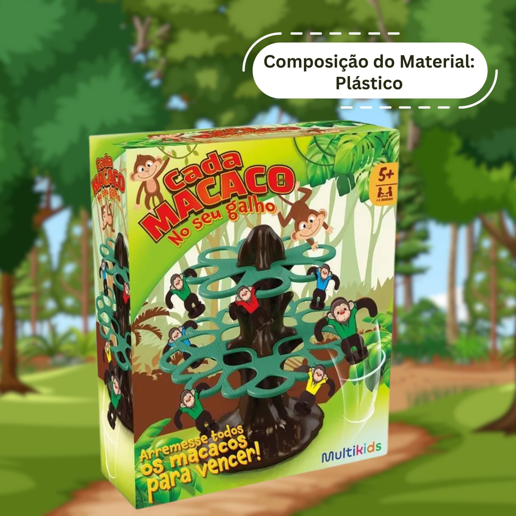 Jogo Cada Macaco no Seu Galho c/ Lançadores e Plataforma Multikids - BR1775