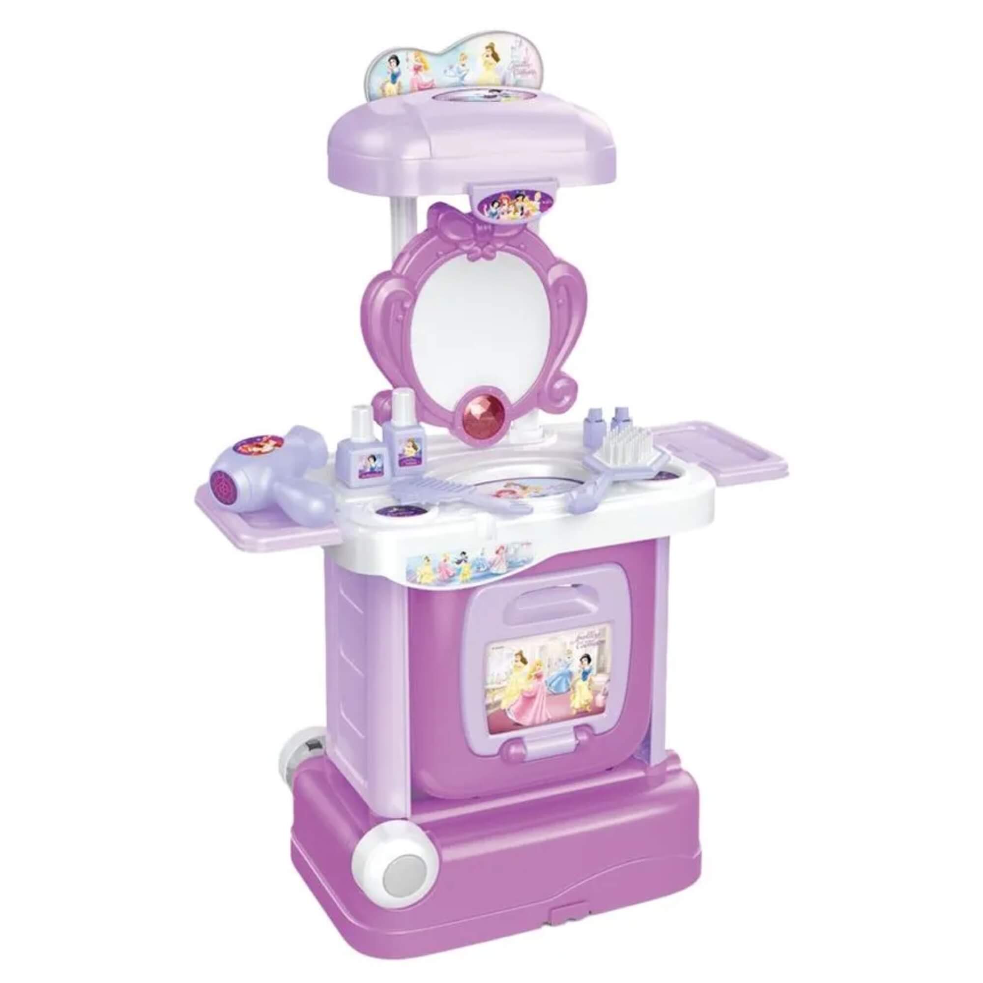 Brinquedo Mala de Viagem e Penteadeira 2 em 1 Princesas Disney Brinquedo Multikids - BR2192