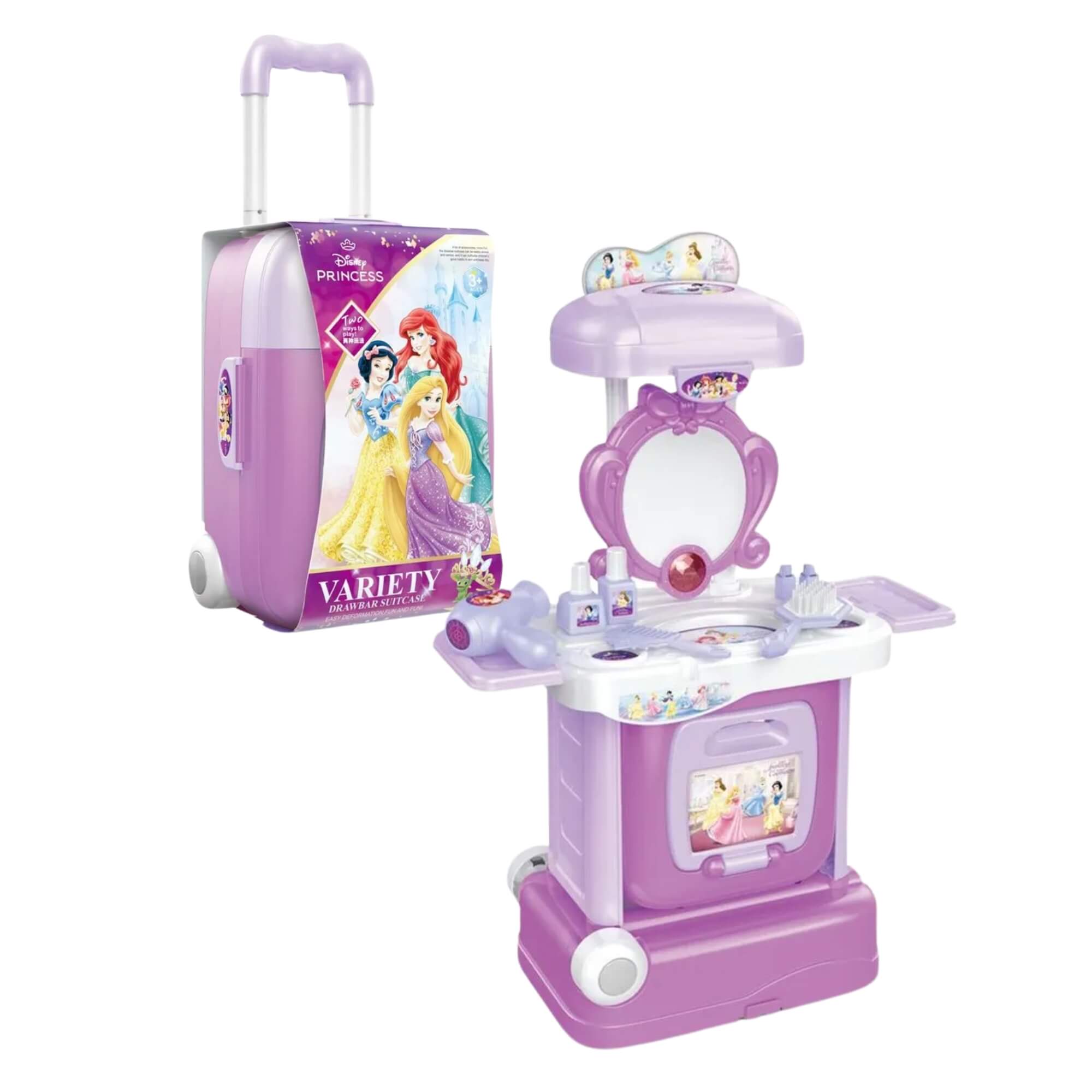 Brinquedo Mala de Viagem e Penteadeira 2 em 1 Princesas Disney Brinquedo Multikids - BR2192