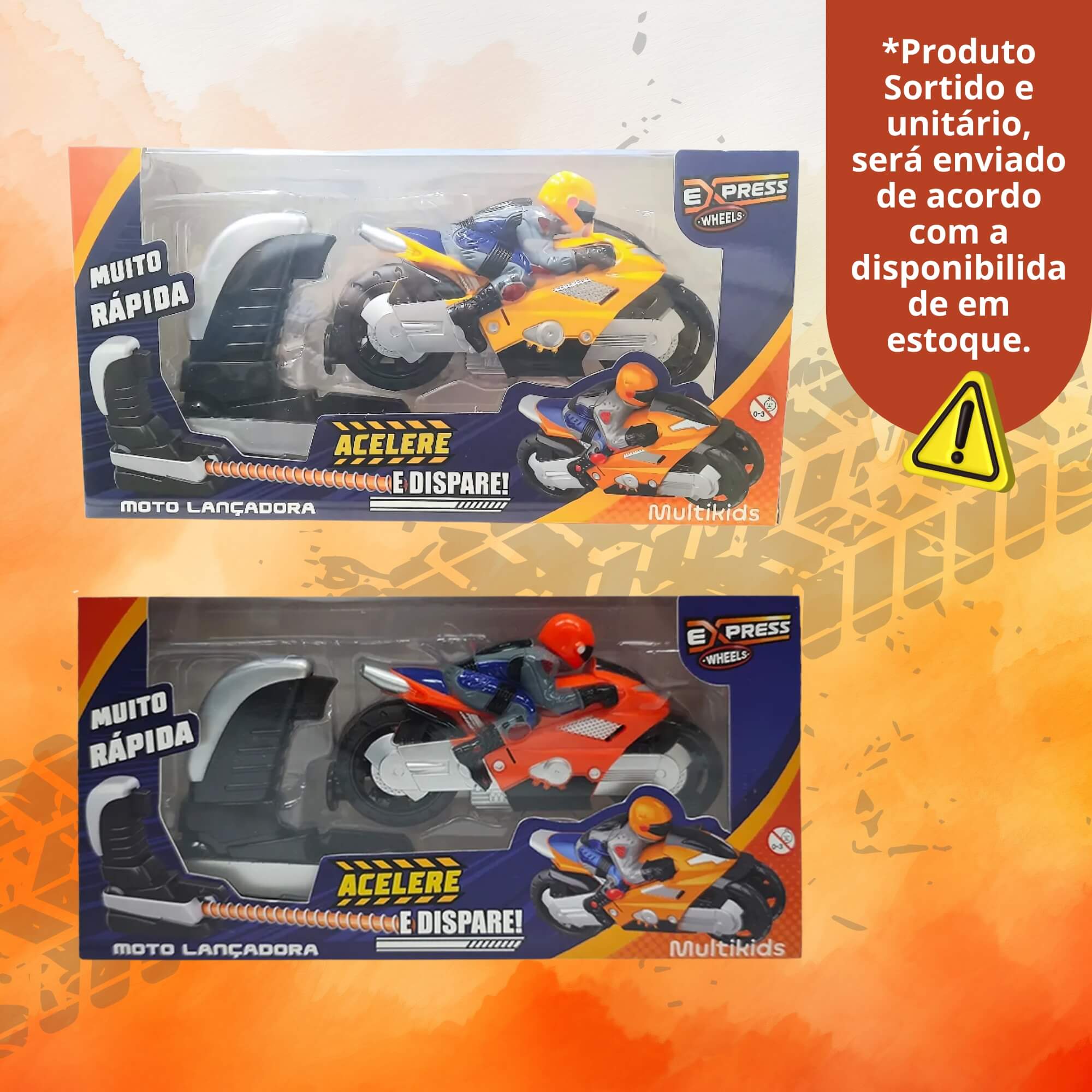 Brinquedo Infantil Sortido e Unitário Express Wheels Moto Lançadora Multikids - BR2230
