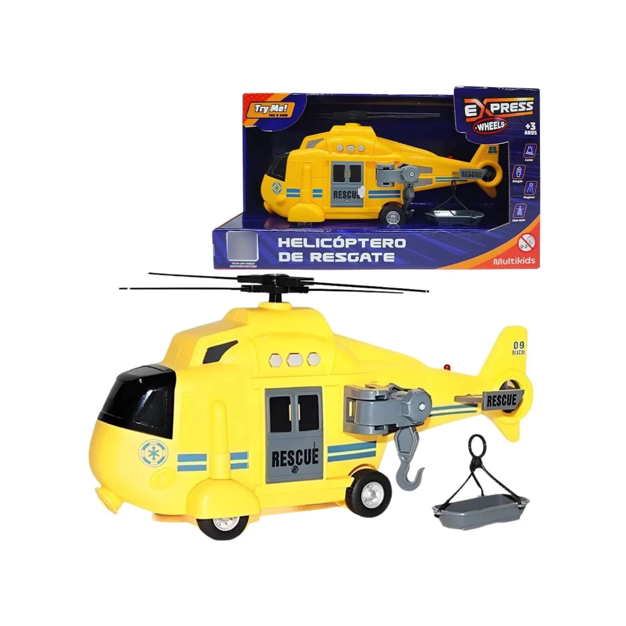 Brinquedo Infantil Helicóptero de Resgate com Luz e Som Multikids - BR2232