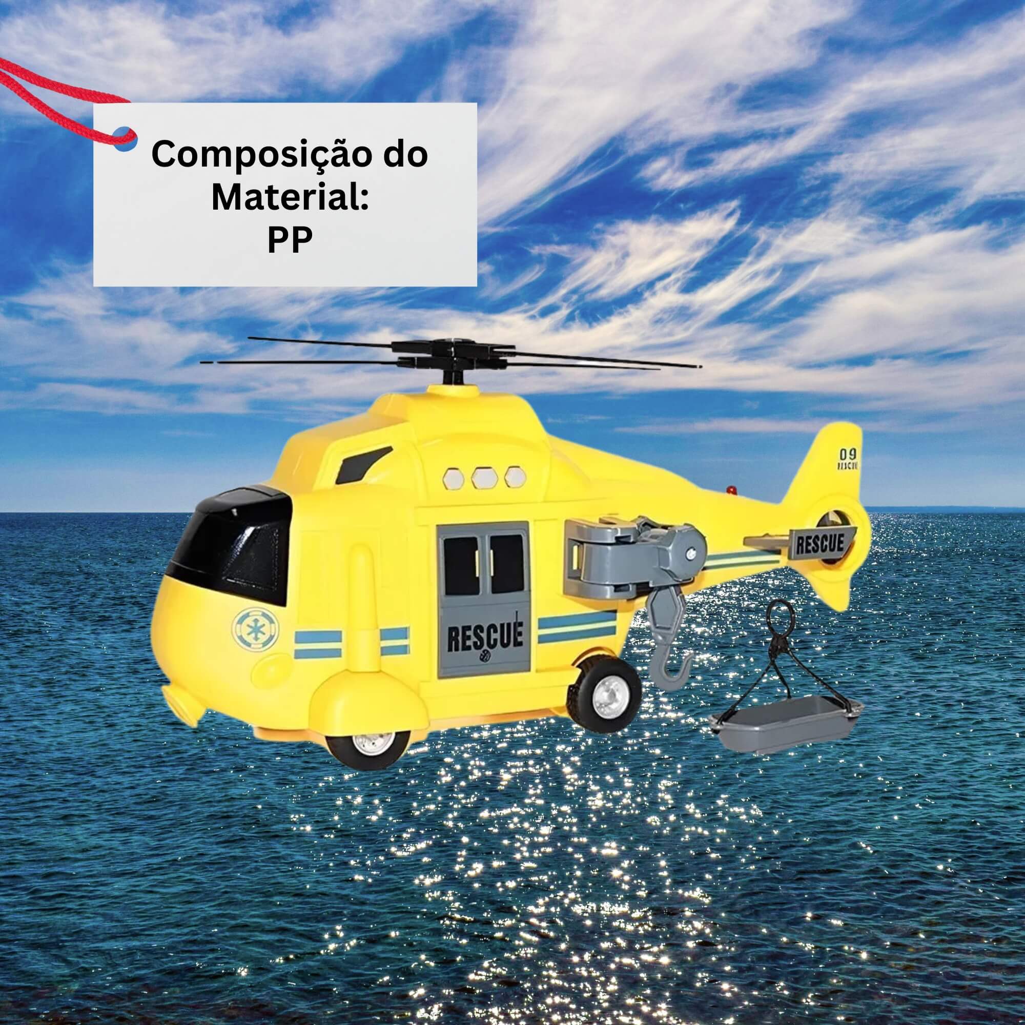Brinquedo Infantil Helicóptero de Resgate com Luz e Som Multikids - BR2232
