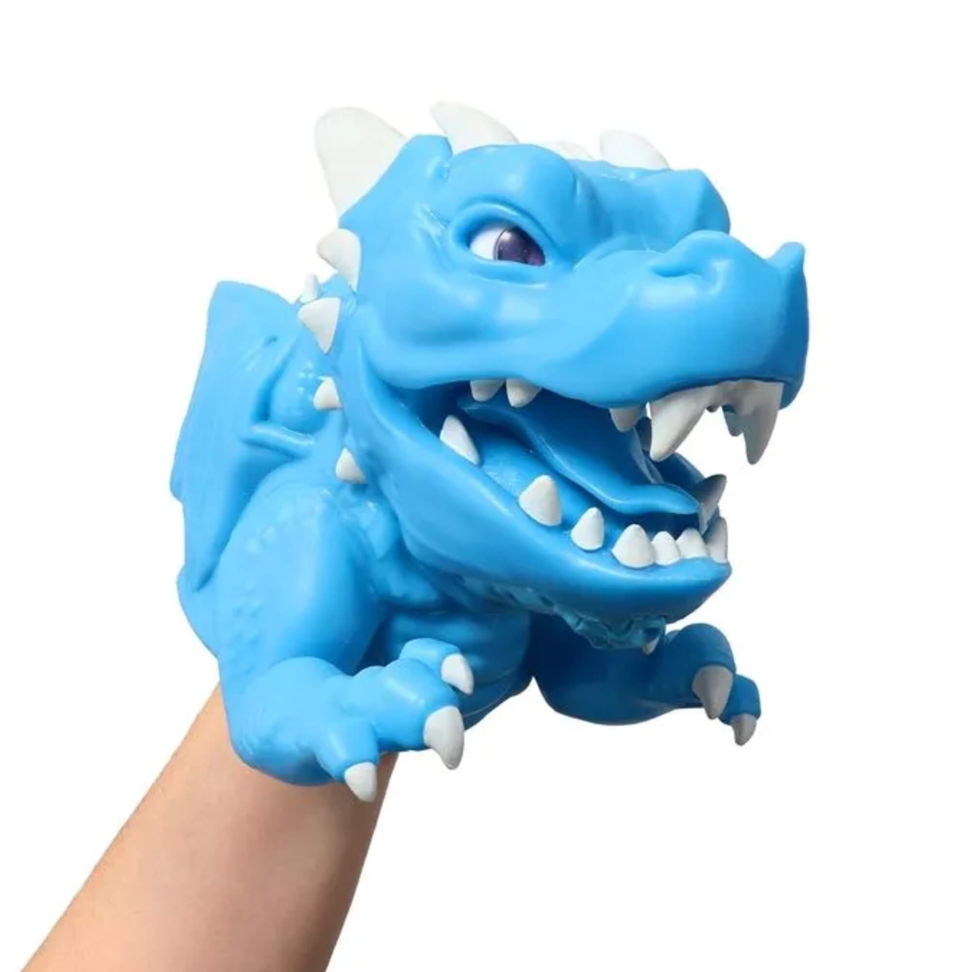 Brinquedo Fantoche de Plástico Dragão Shard com Som e Animação Azul Multikids - BR2266
