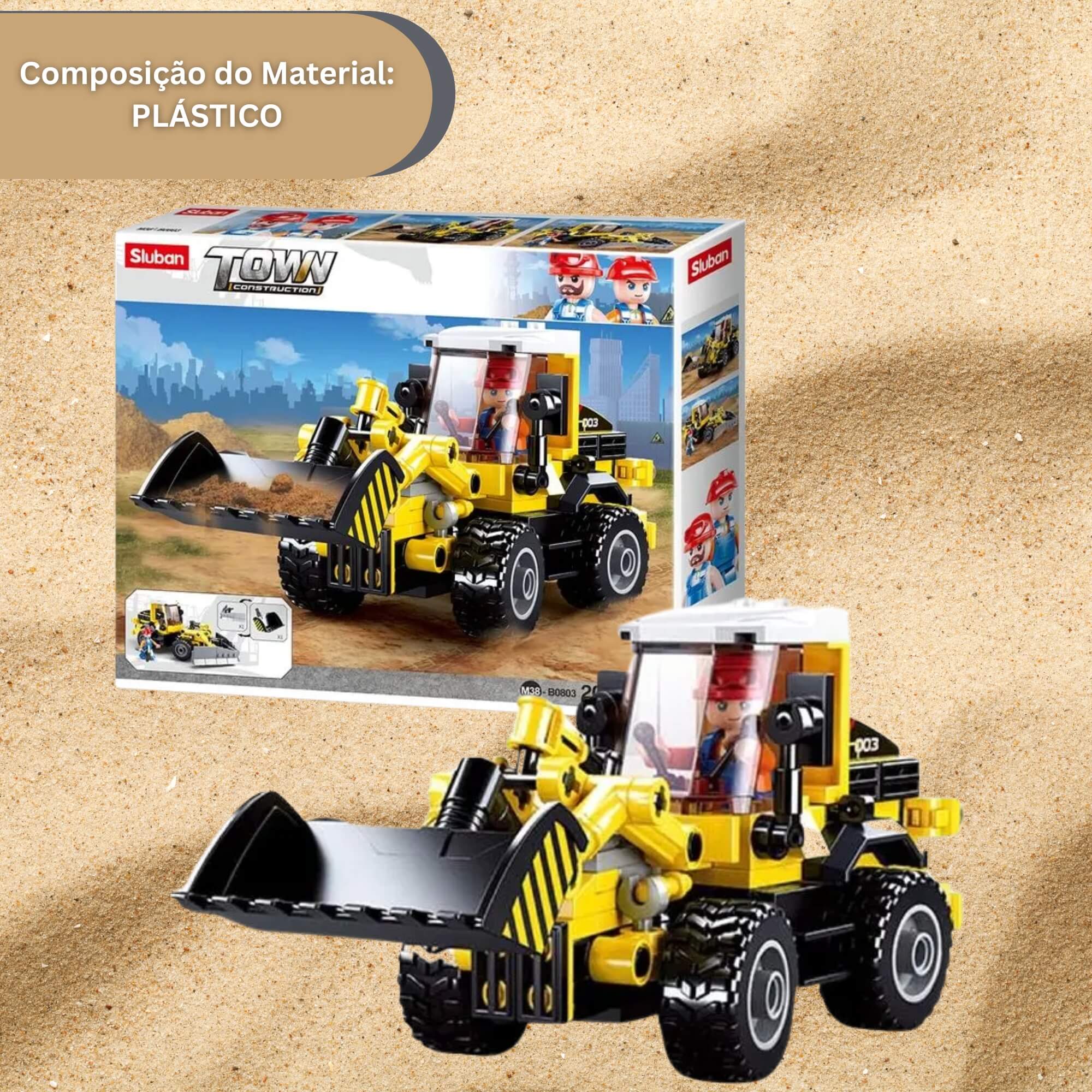 Brinquedo Infantil Blocos de Montar Trator 200 Peças Multikids - BR2282