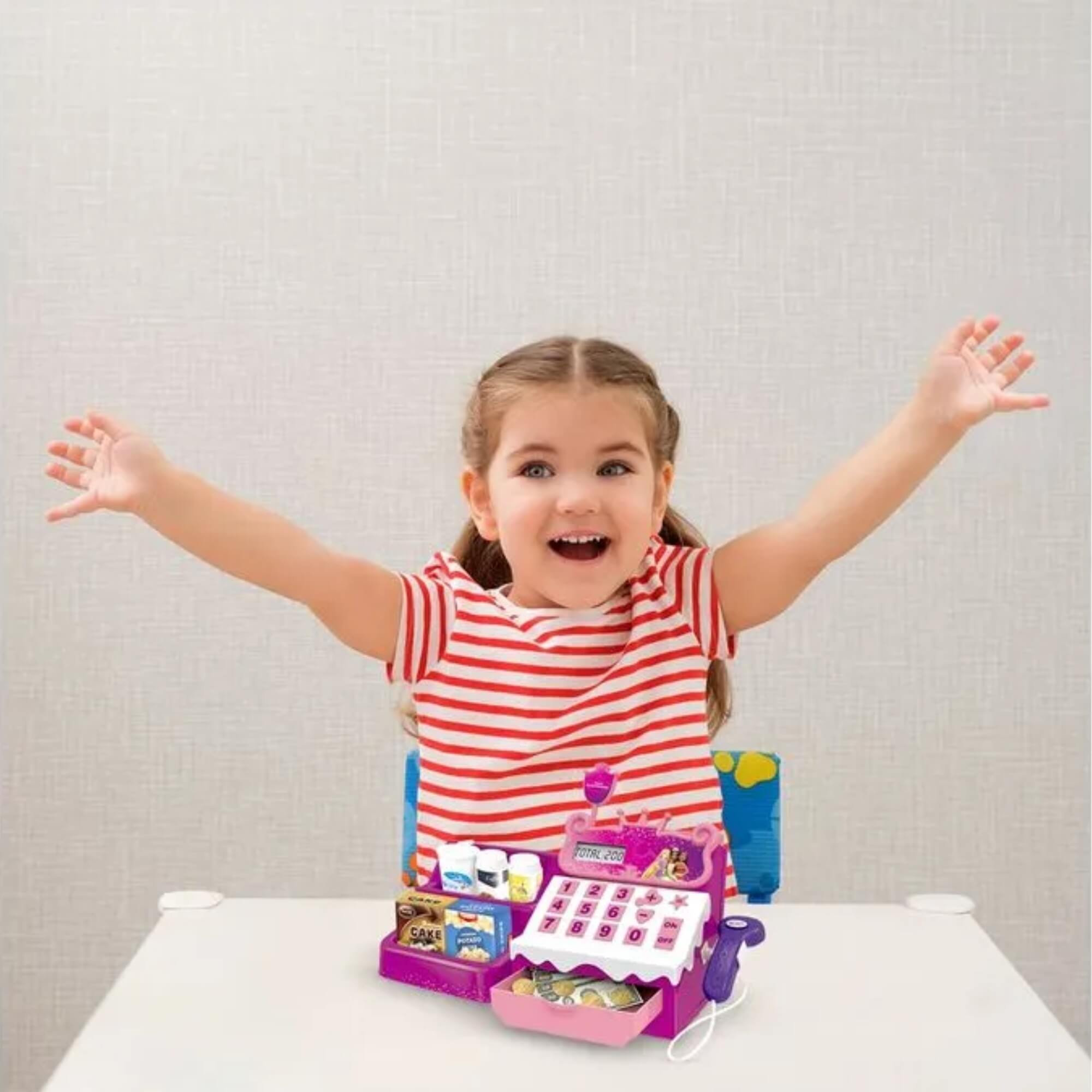 Brinquedo Caixa Registradora Disney Princesas com Calculadora e Acessórios Multikids - BR2297