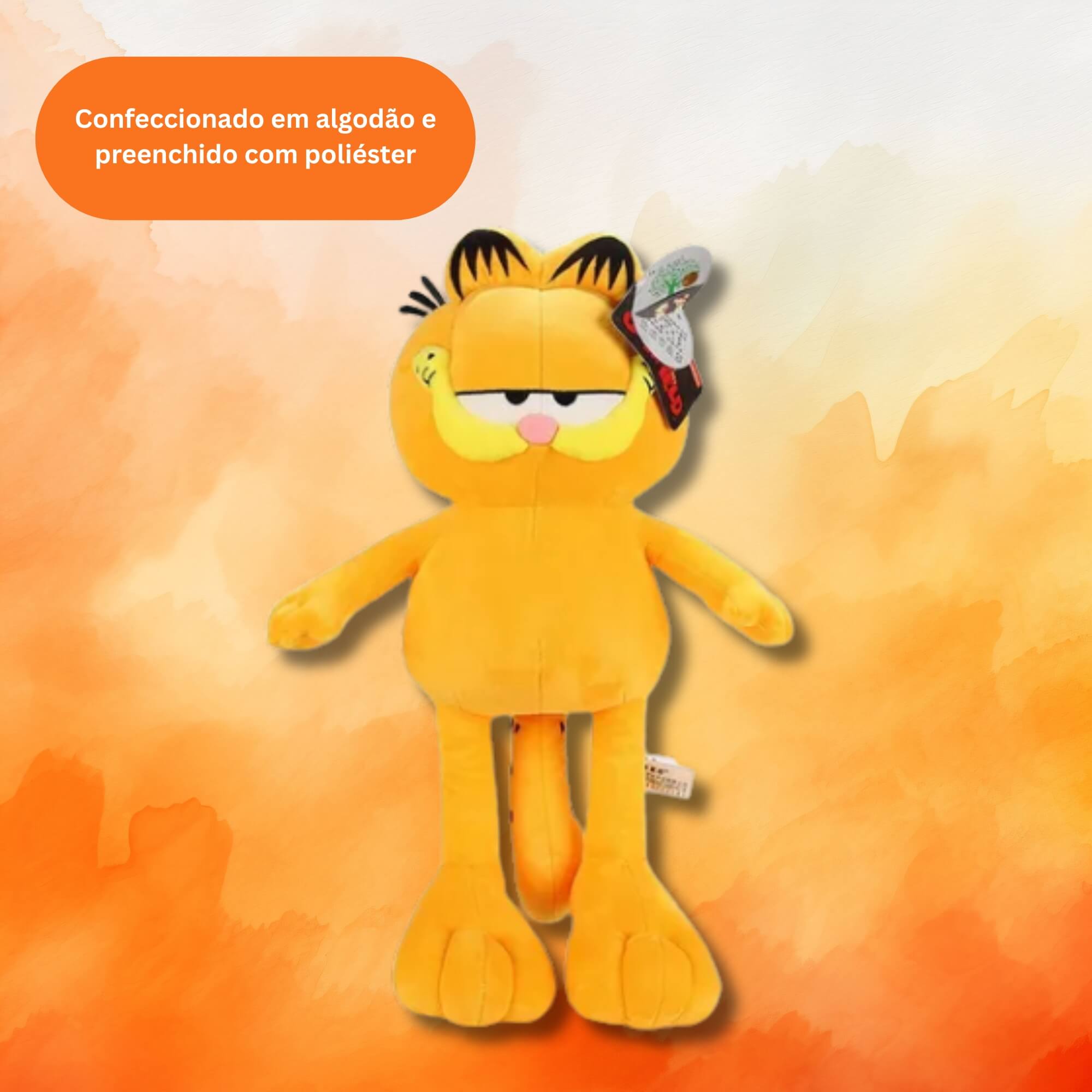 Pelúcia Garfield 30cm Laranja Clássico Fofo e Macio Multikids - BR2435