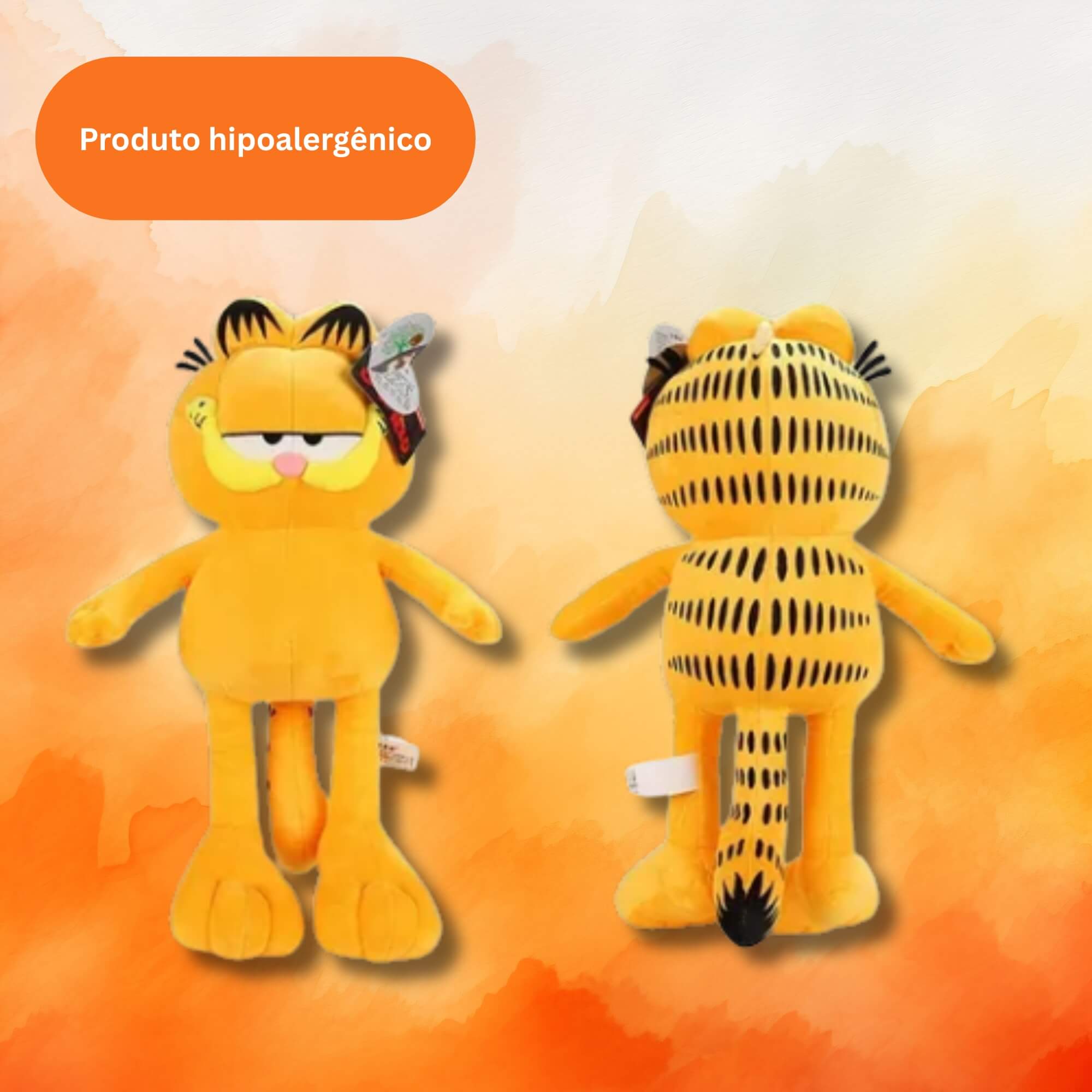 Pelúcia Garfield 30cm Laranja Clássico Fofo e Macio Multikids - BR2435
