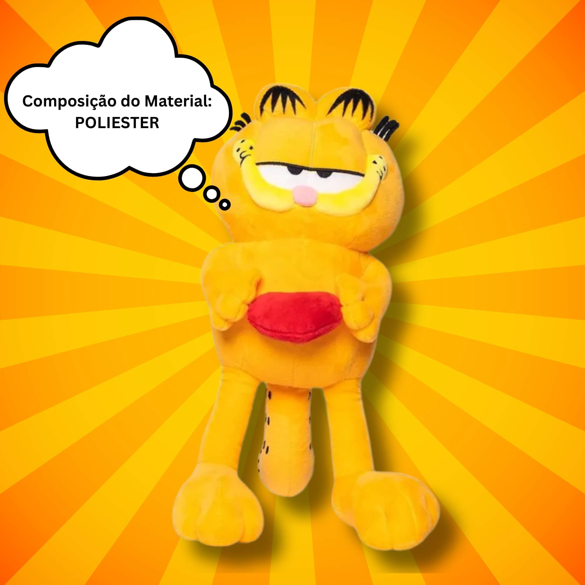 Pelúcia do Garfield Coração 30cm Multikids - BR2436