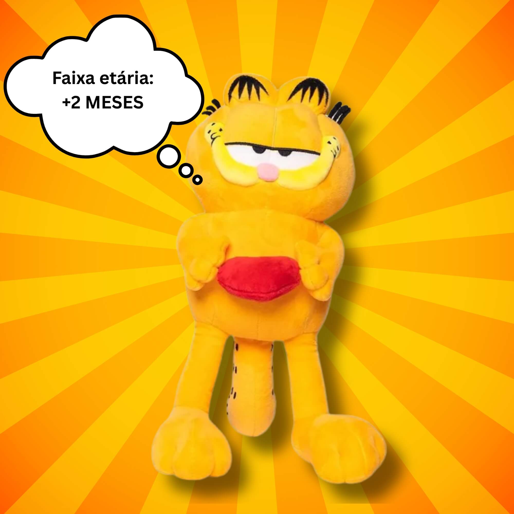 Pelúcia do Garfield Coração 30cm Multikids - BR2436