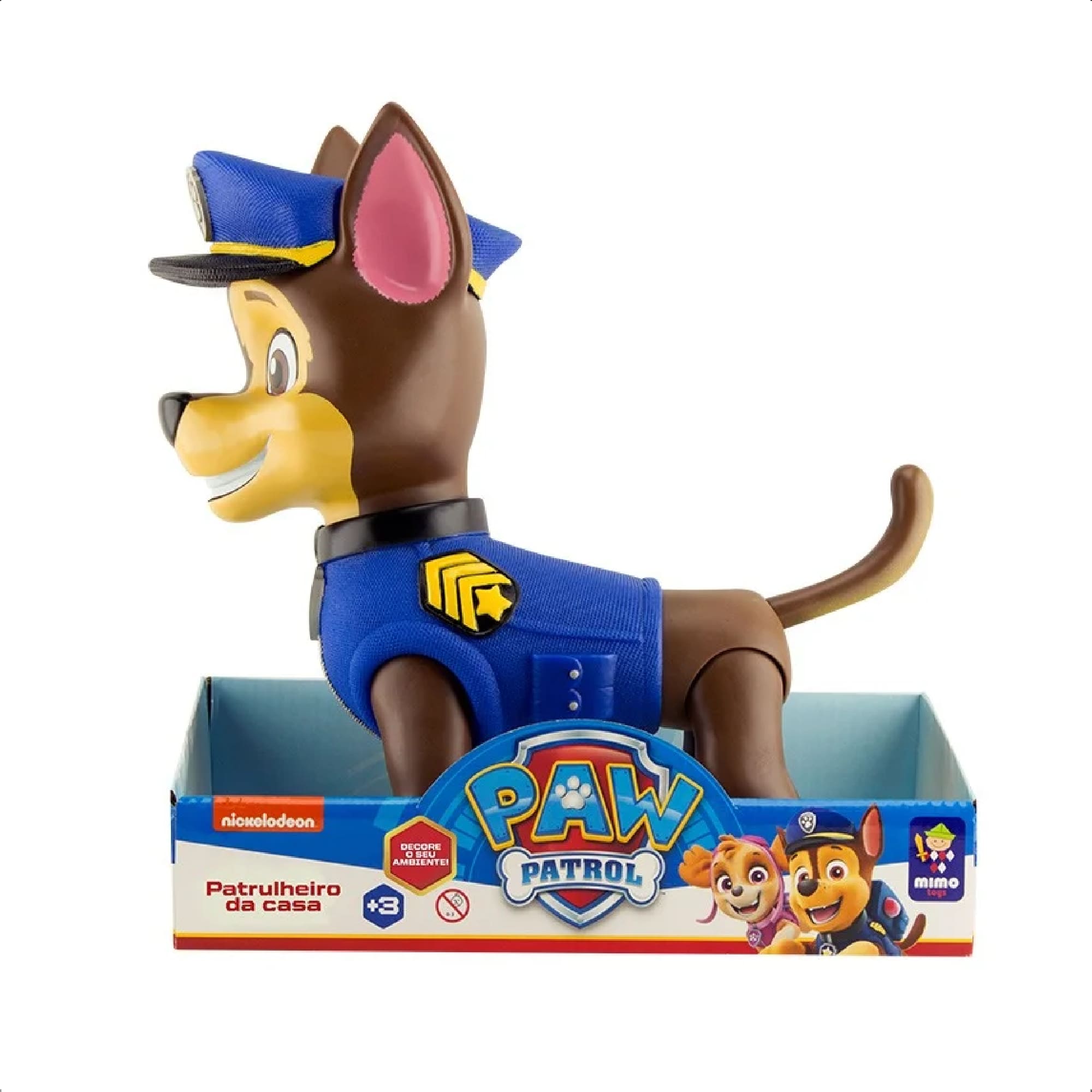COMP Boneco Chase Gigante + Carimbos Patrulha Canina com Giz de Cera Xalingo Mimo Toys