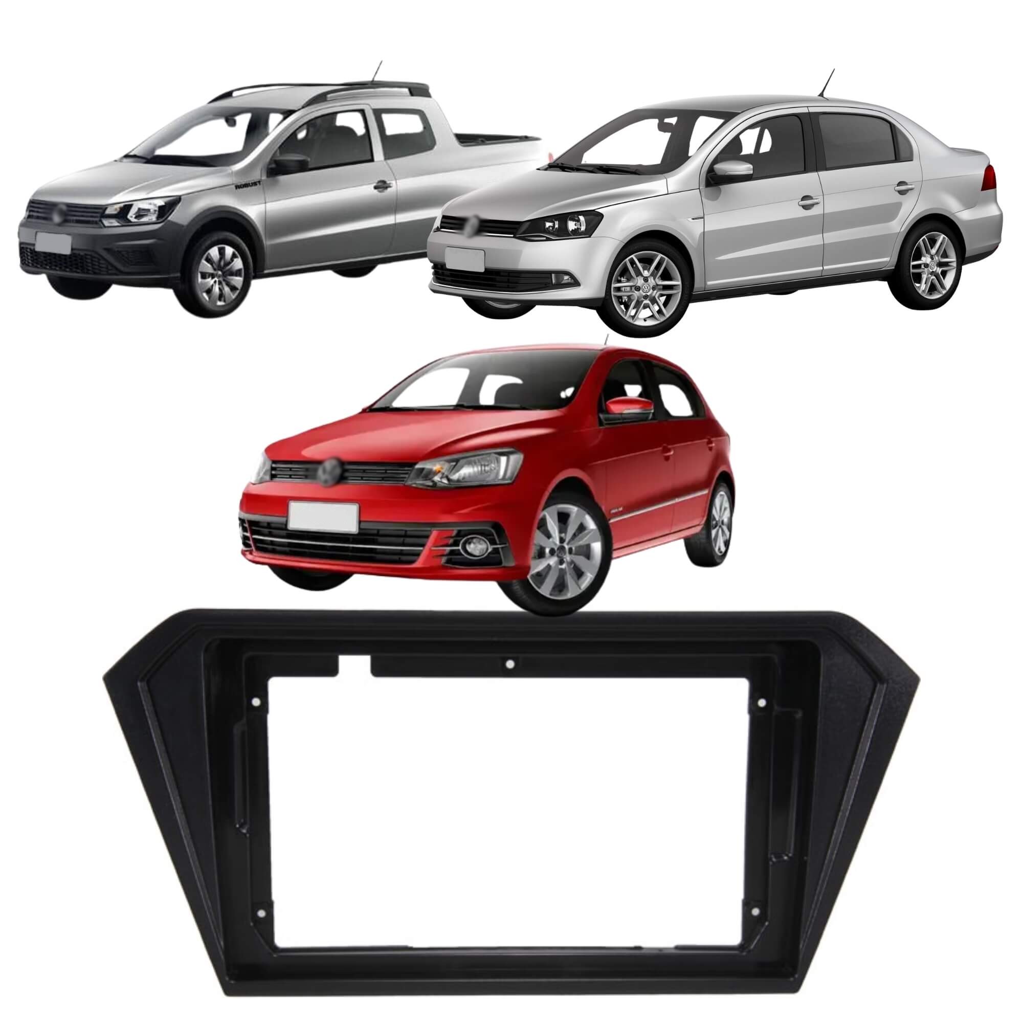 COMP Central Multimídia Roadstar RS-915BR Prime 9 Polegadas + Moldura para Gol, Saveiro e Voyage 2016/2024