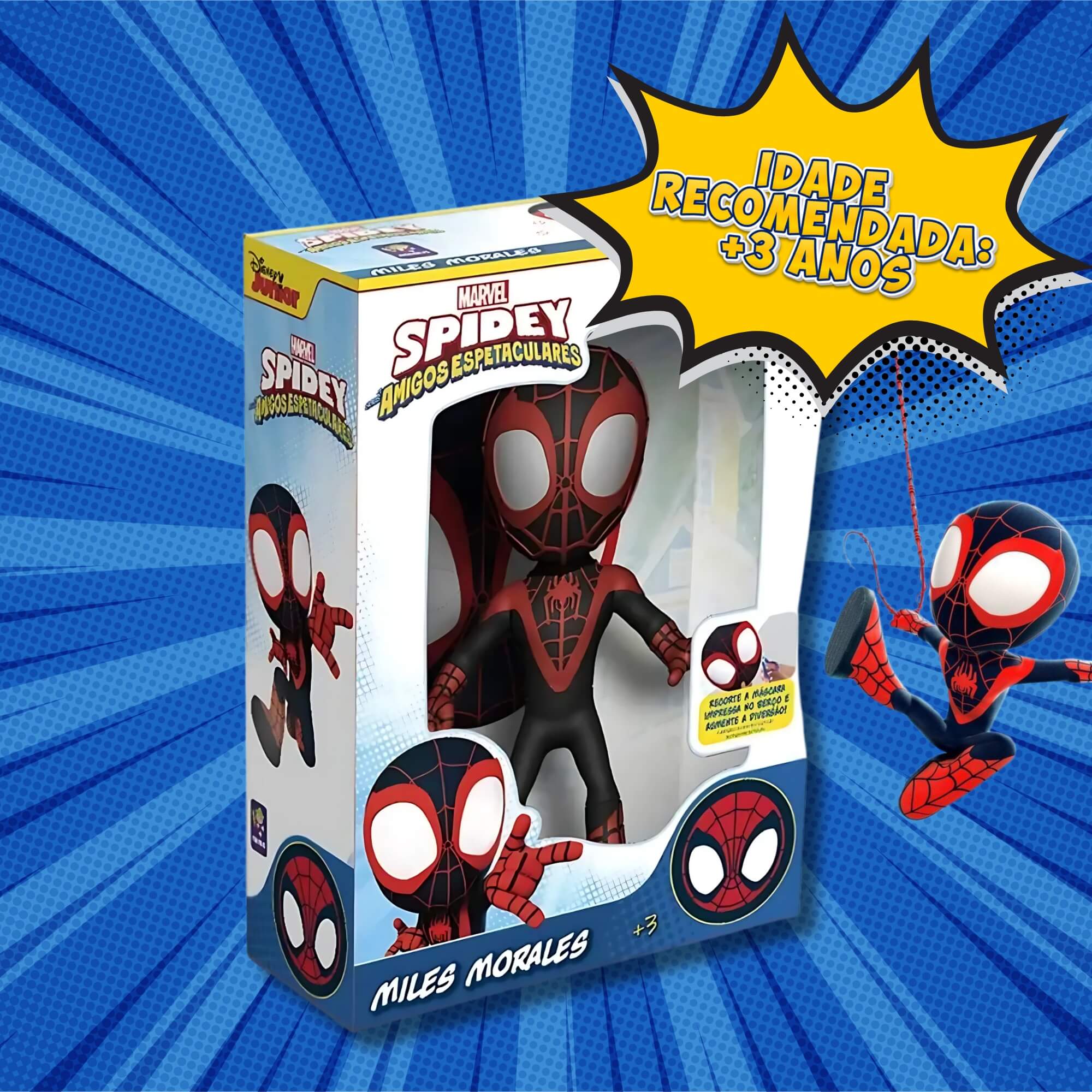 Brinquedo Infantil Boneco Miles Morales 45cm Marvel Amazing Friends Mimo Toys - 0446
