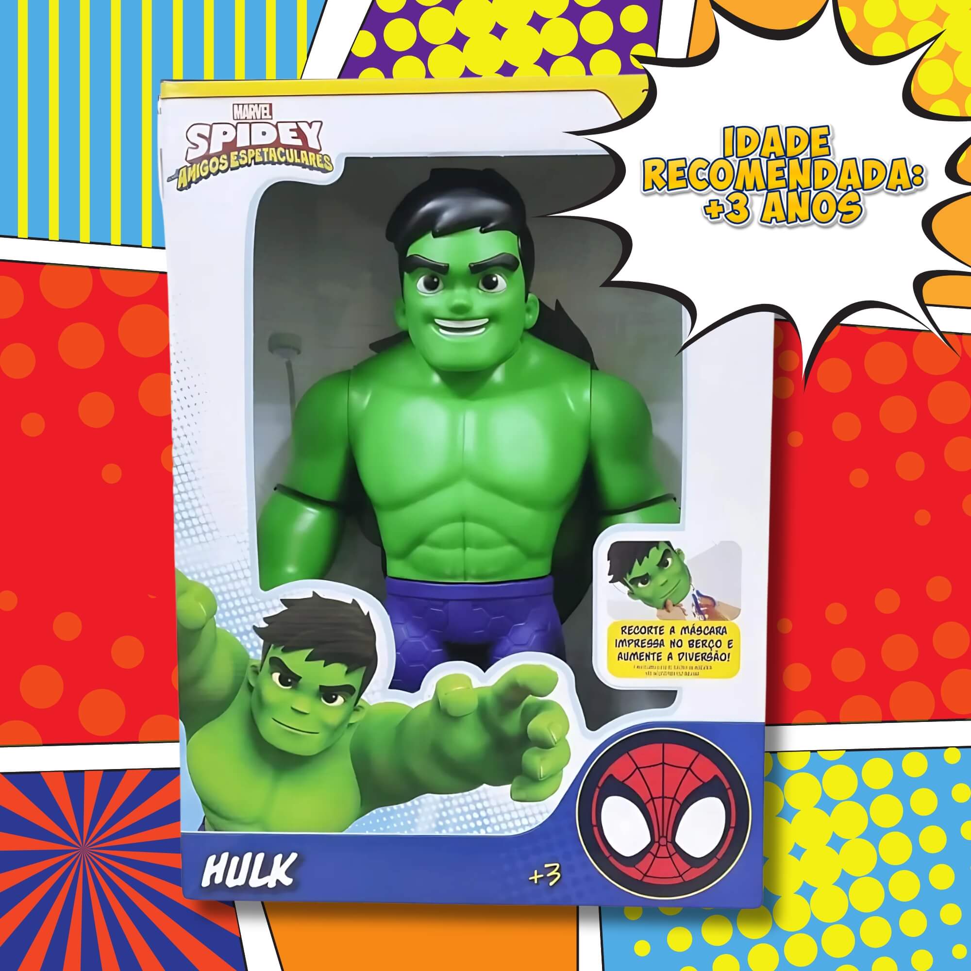 Brinquedo Infantil Boneco Hulk Gigante 45cm Marvel Amazing Friends Mimo Toys - 0444