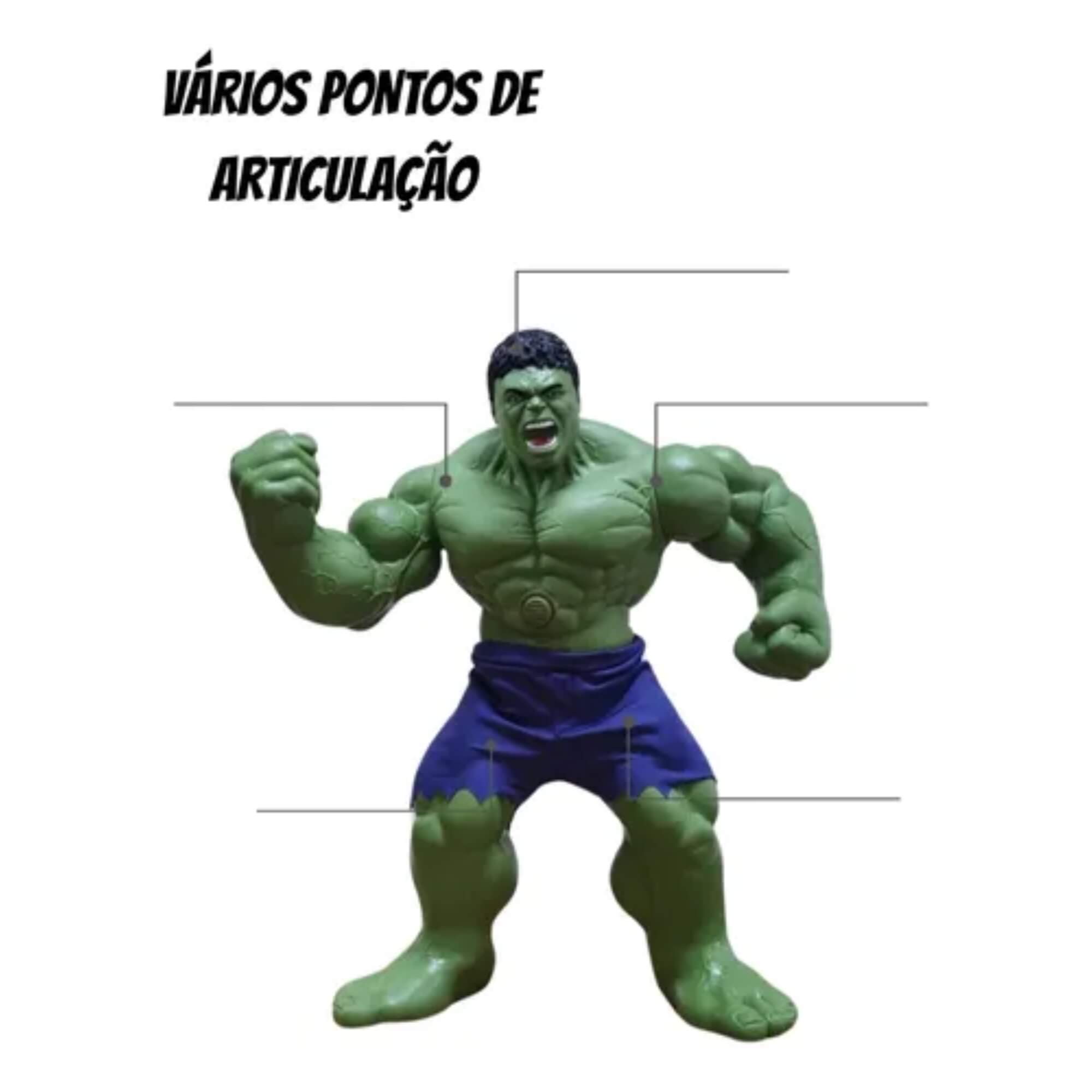 Brinquedo Infantil Boneco Hulk Gigante 45cm Marvel Sons Frases Mimo Toys - 0591